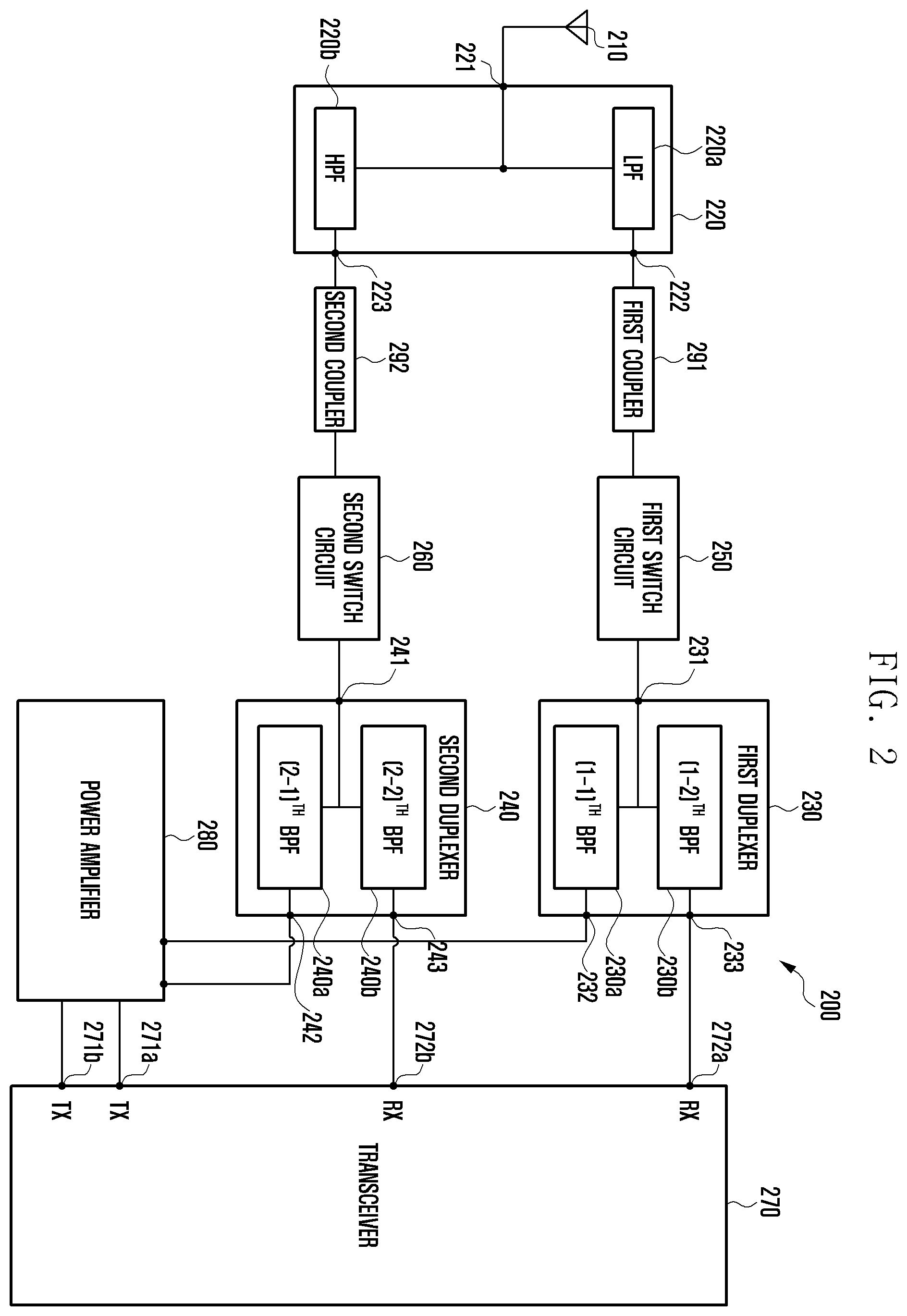 Patent US12567877 Figure 2 – Electronic device having diplexer of stacked structure