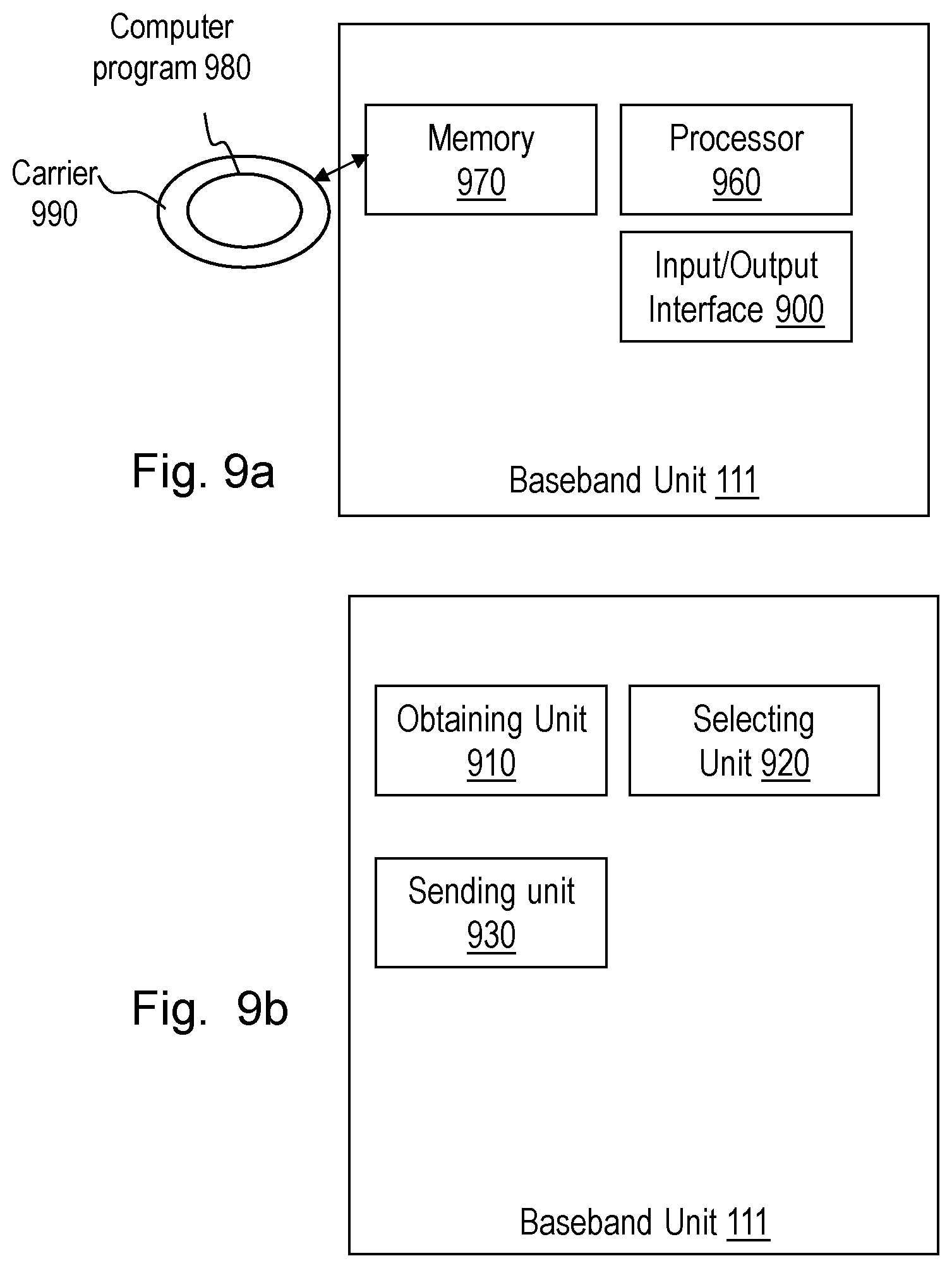 Patent US12567893 Figure 9 – Baseband unit, radio unit and methods in a wireless communications networks