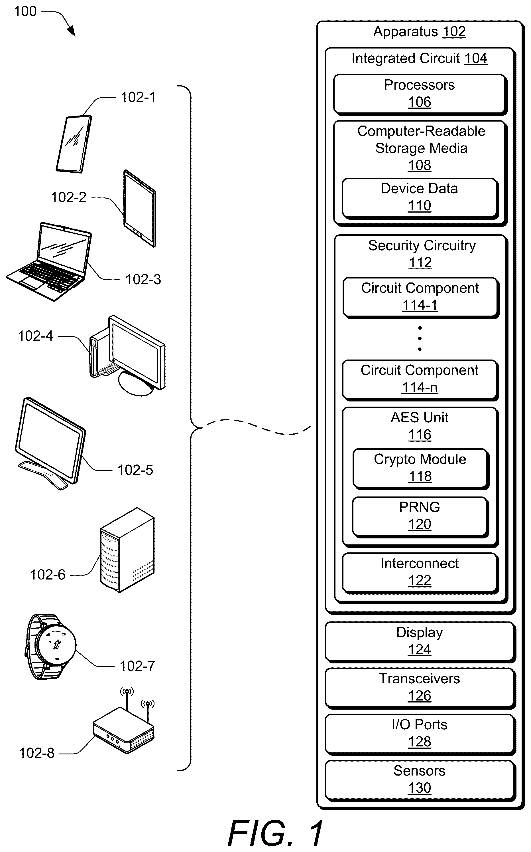 Patent US12567959 — Secure pseudo-random number generator (PRNG) reseeding — Figure 1