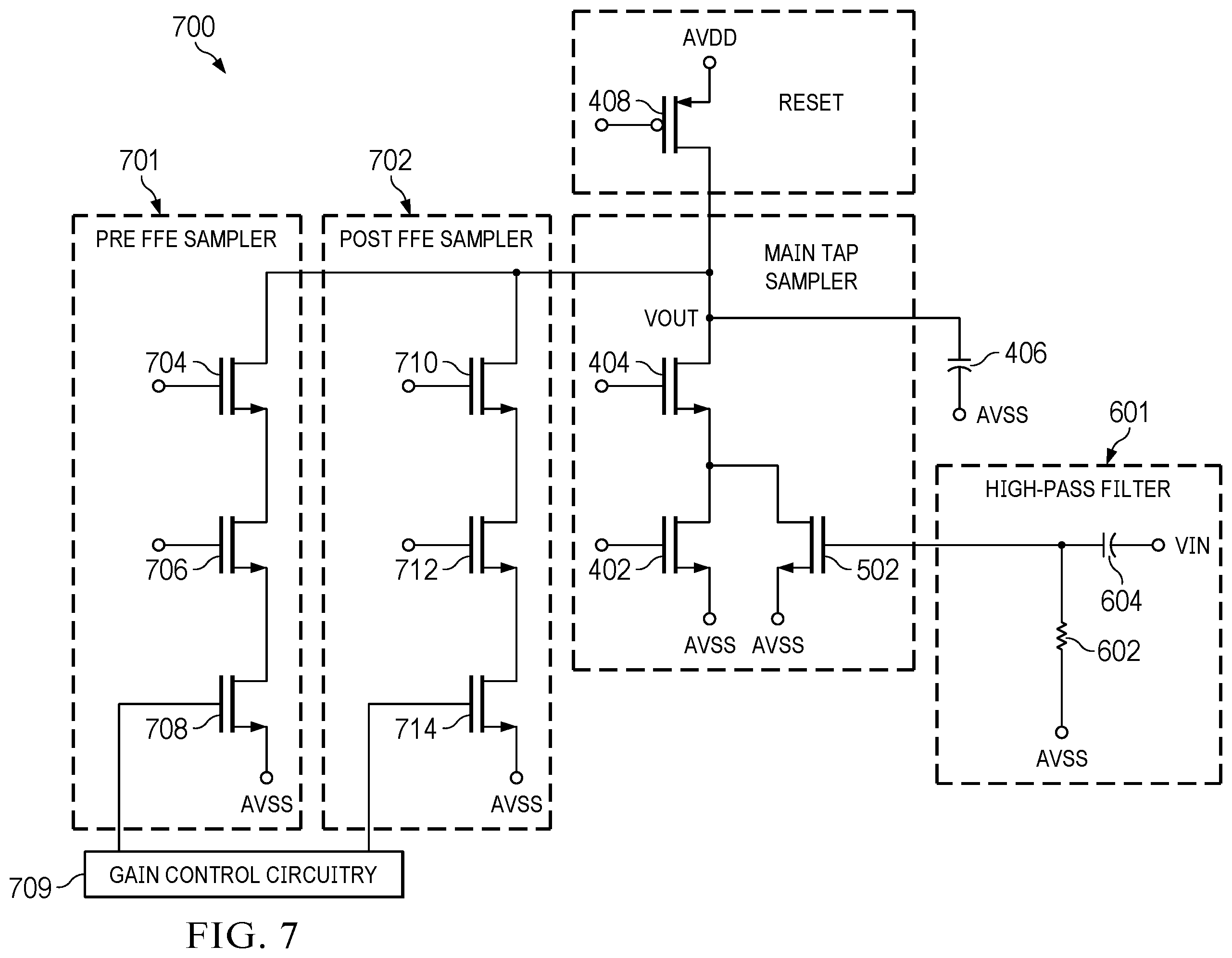 Patent US12568004 Figure 9 – Feed forward equalizers with current mode sampling