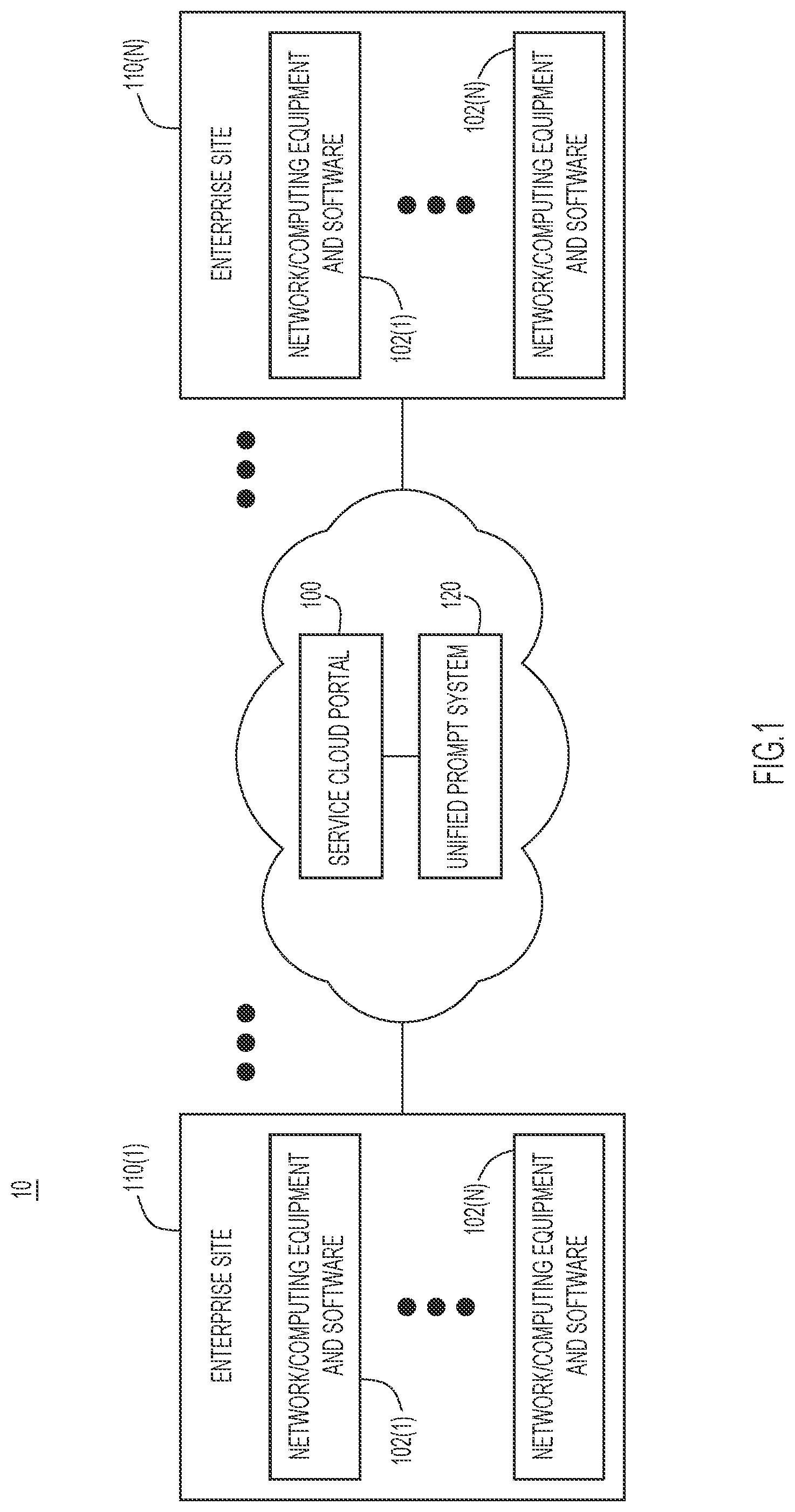 Patent US12568019 Figure 1 – Intelligent auto-prompt engine for network management