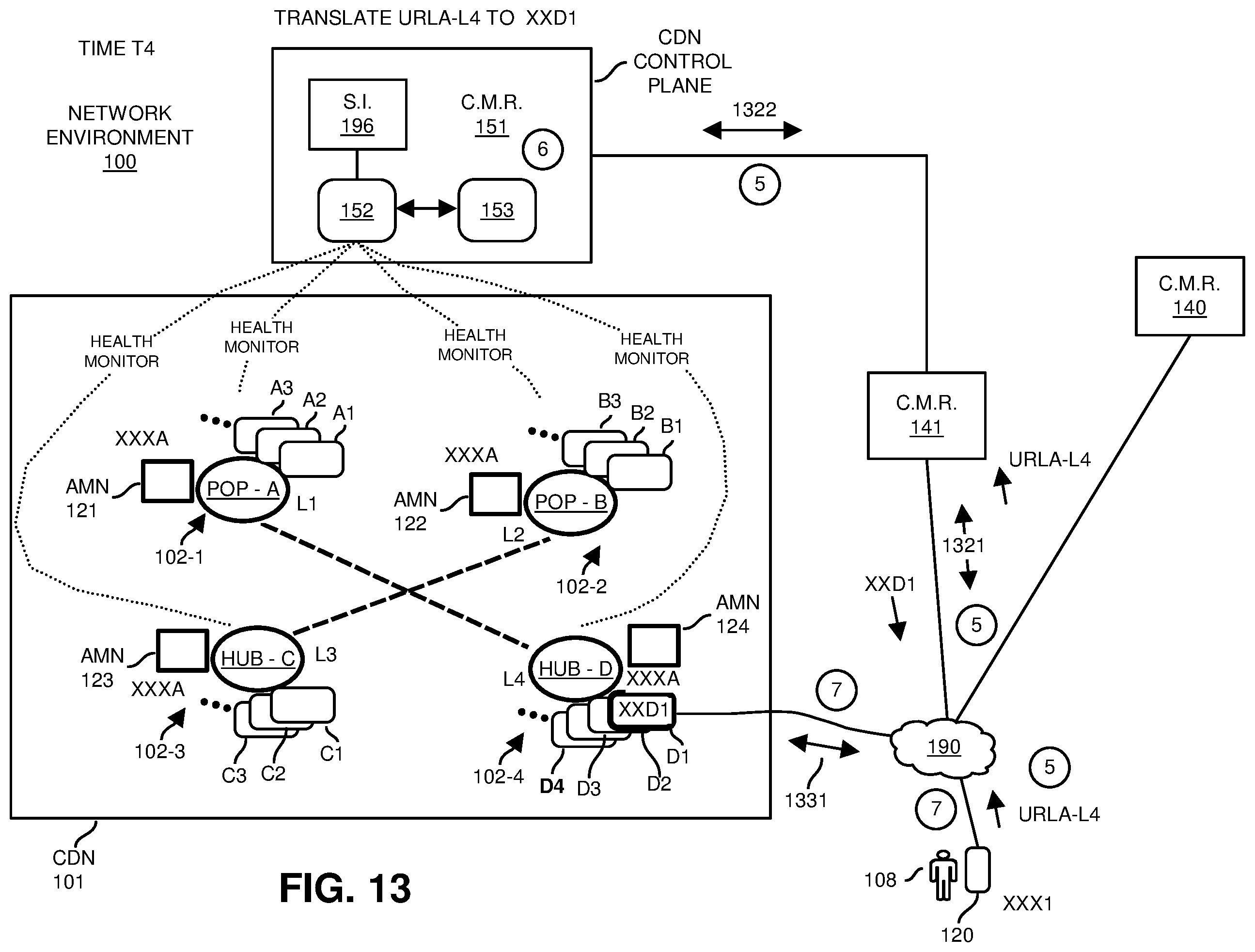 Patent US12568038 Figure 13 – Dynamic anycast client routing and health management