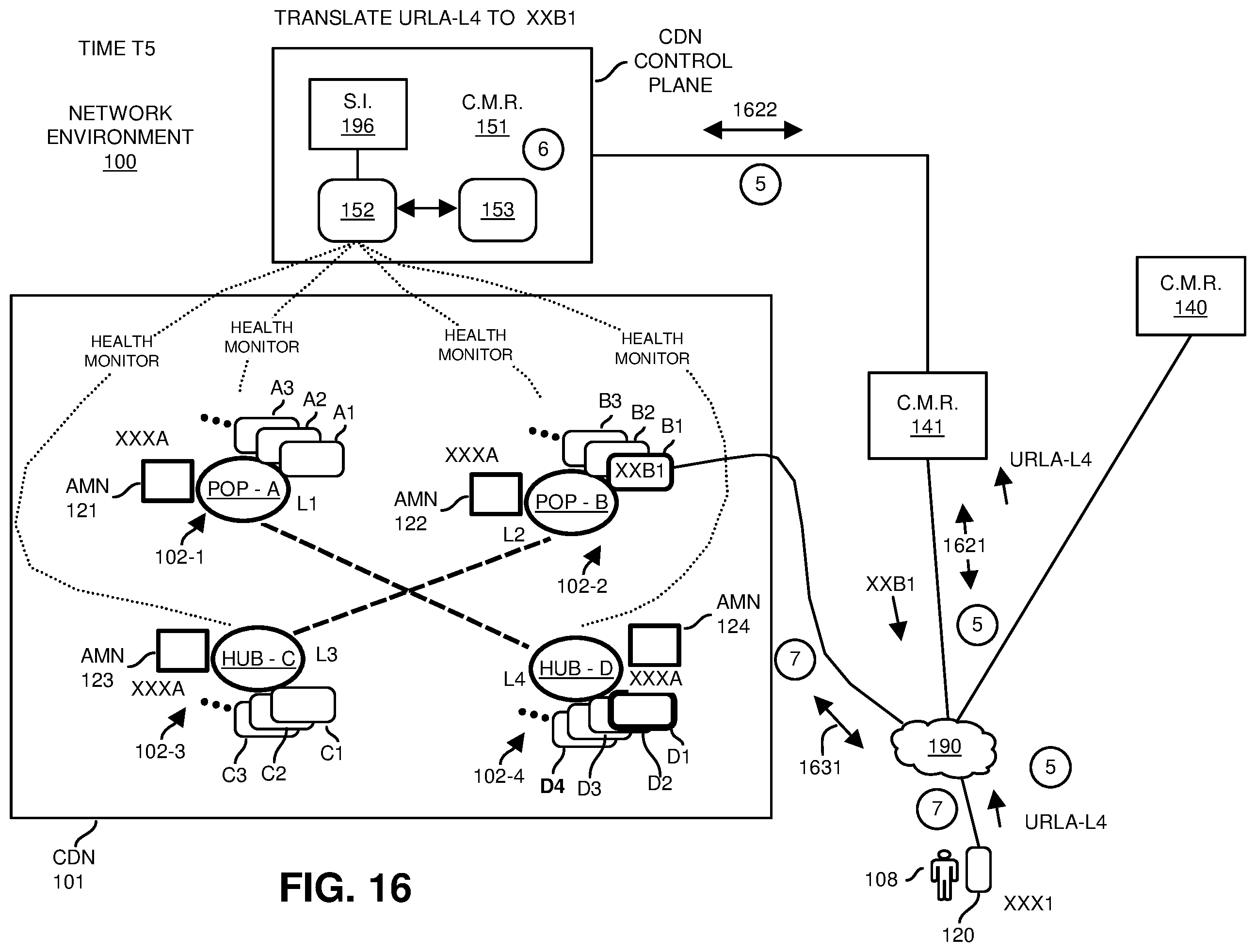 Patent US12568038 Figure 16 – Dynamic anycast client routing and health management