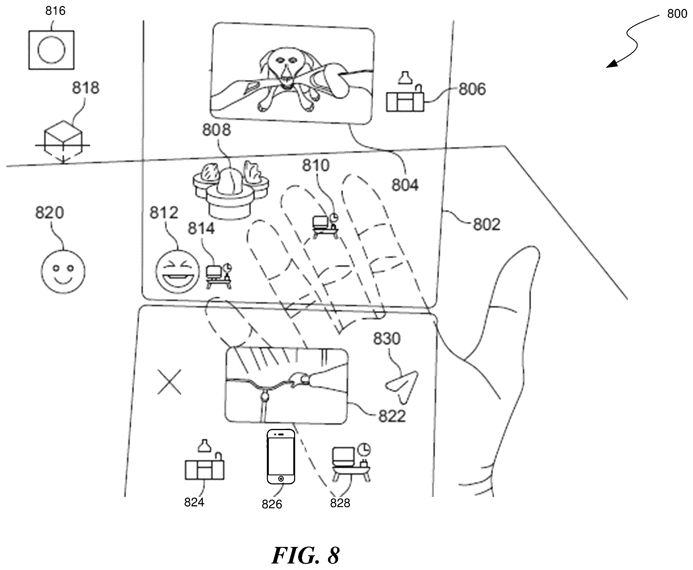 Patent US12568057 Figure 10 – Artificial reality messaging with destination selection