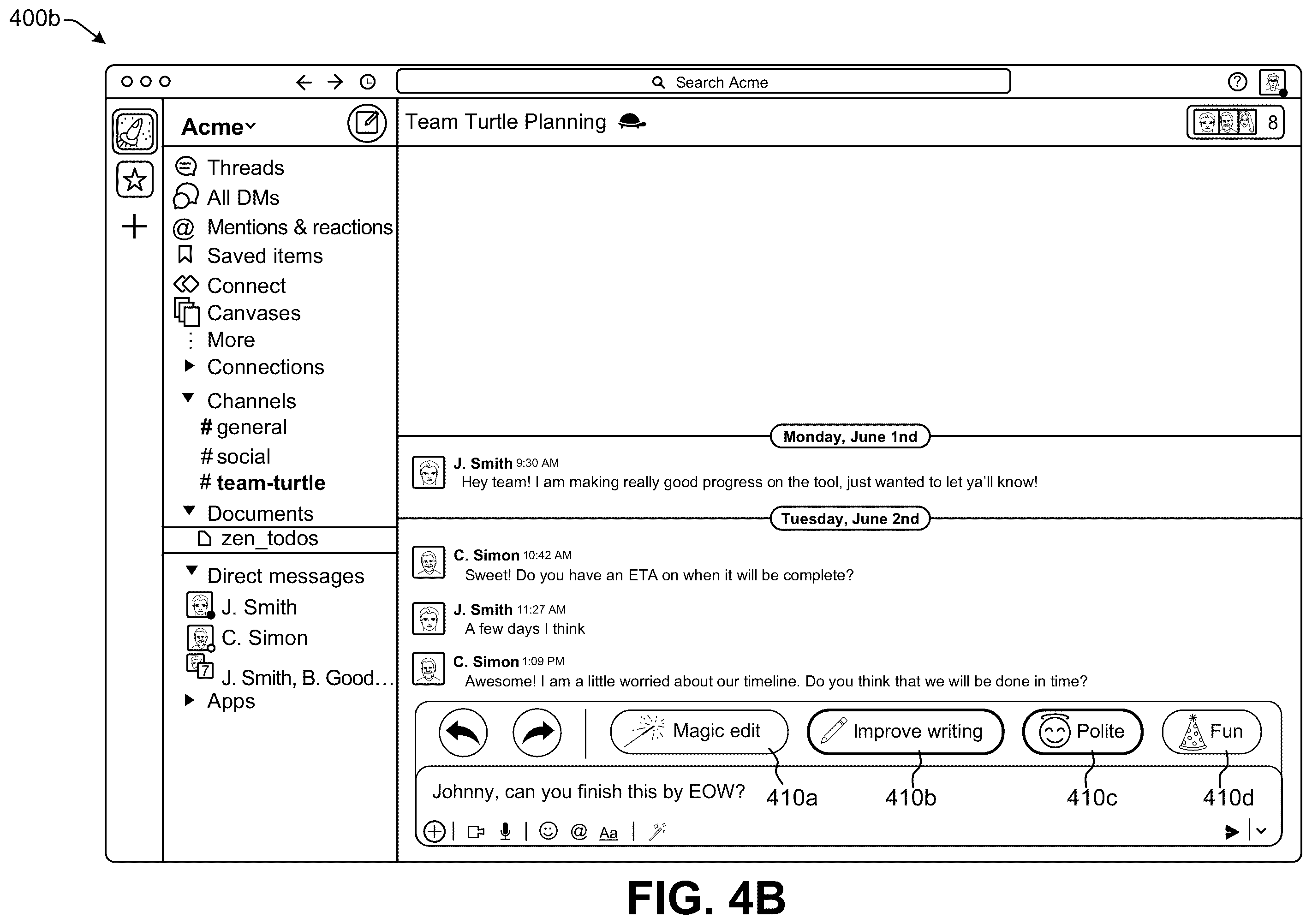 Patent US12568059 Figure 9 – Updating communications with machine learning and platform context