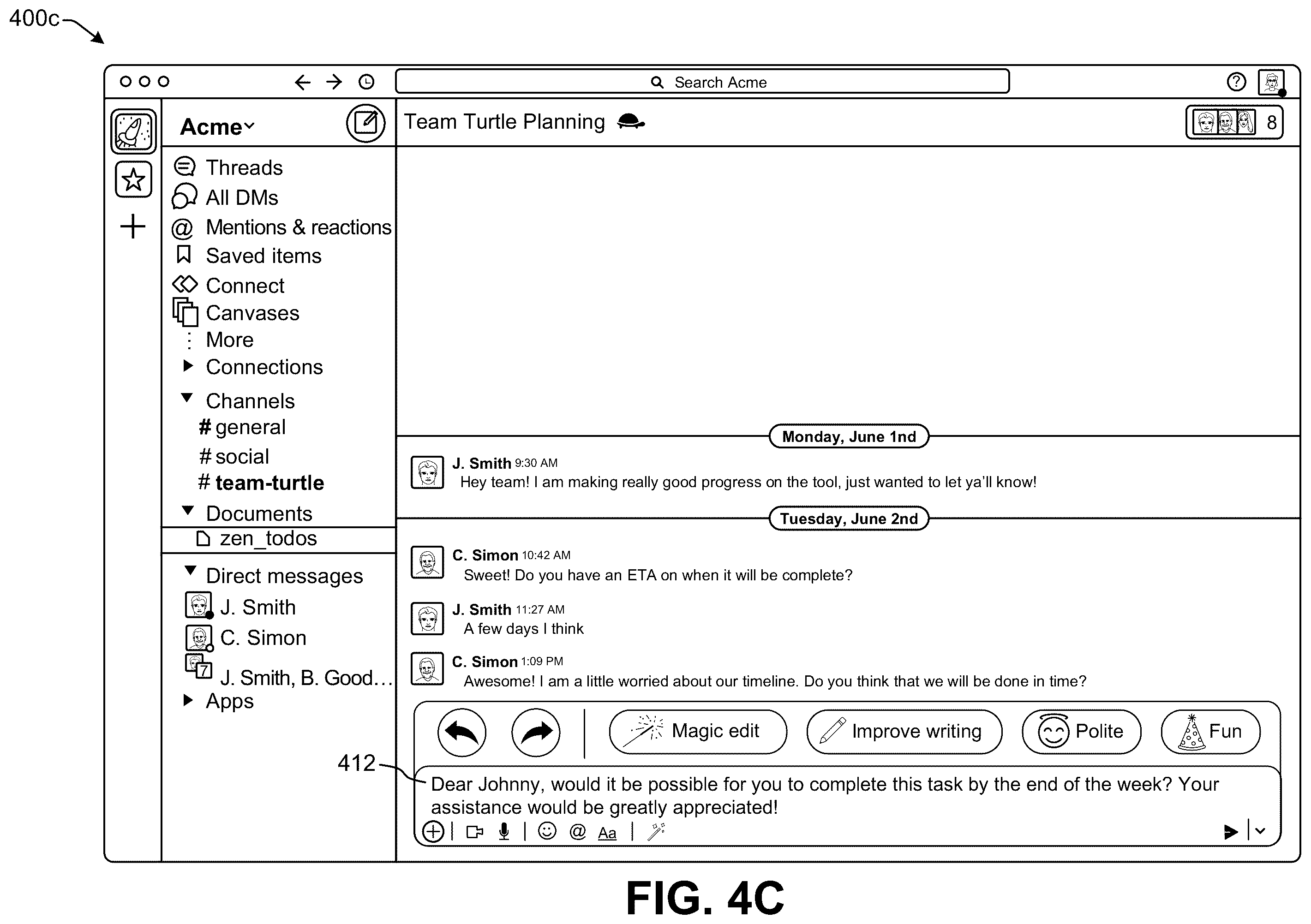 Patent US12568059 Figure 10 – Updating communications with machine learning and platform context