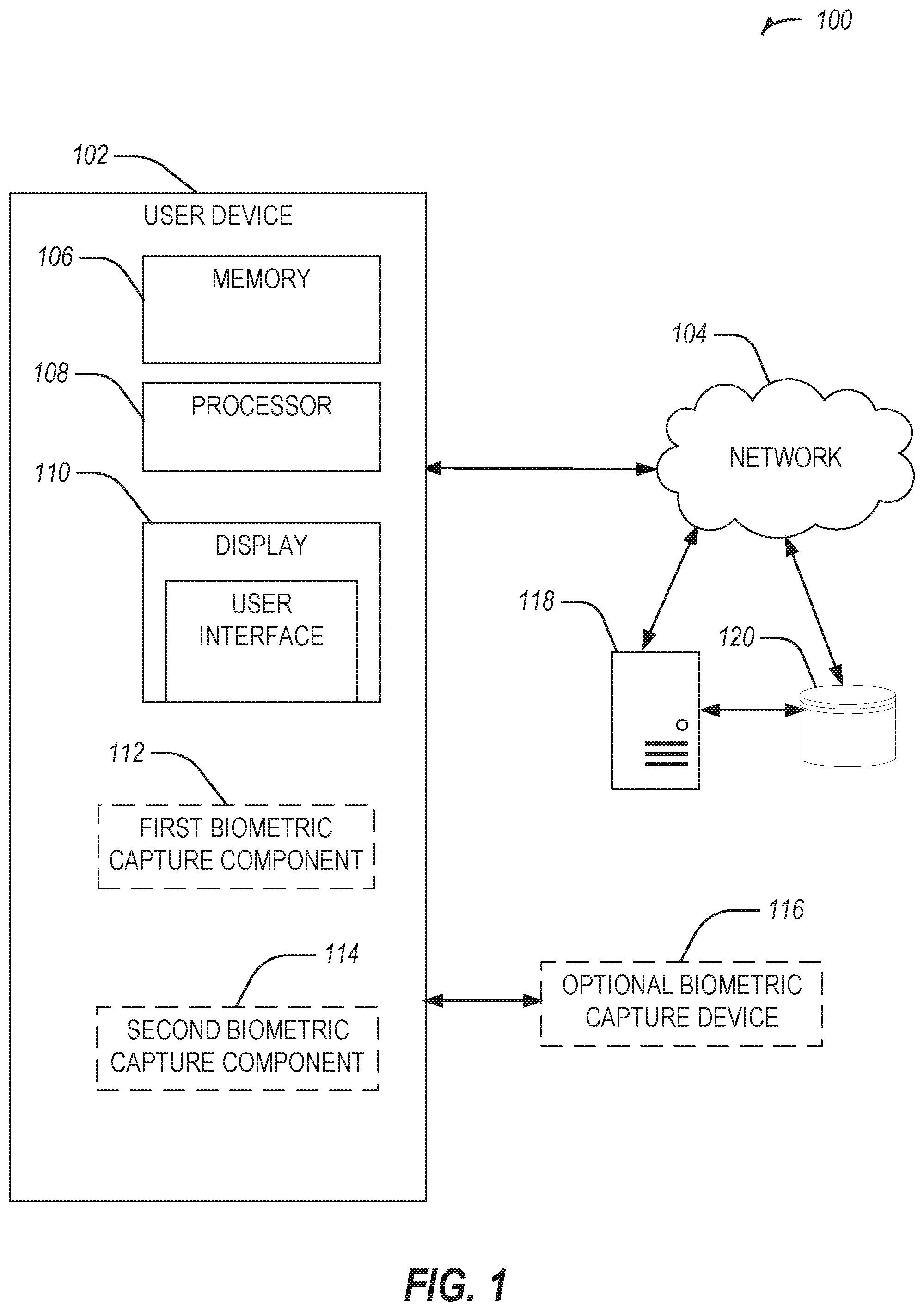 Patent US12568082 — Multiple biometric data authentication — Figure 1