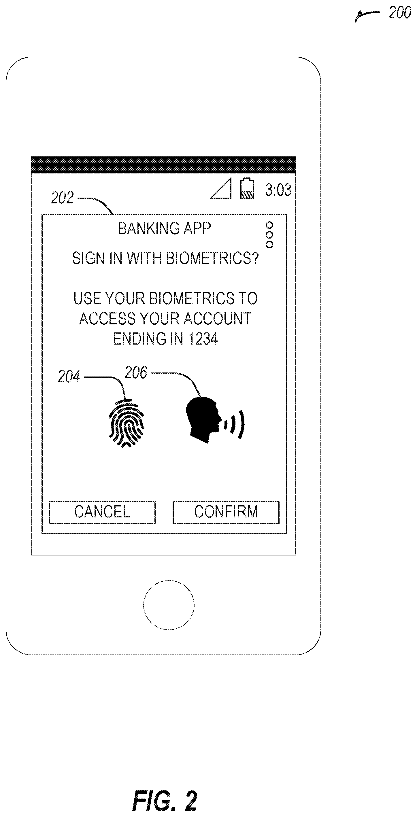 Patent US12568082 Figure 2 – Multiple biometric data authentication