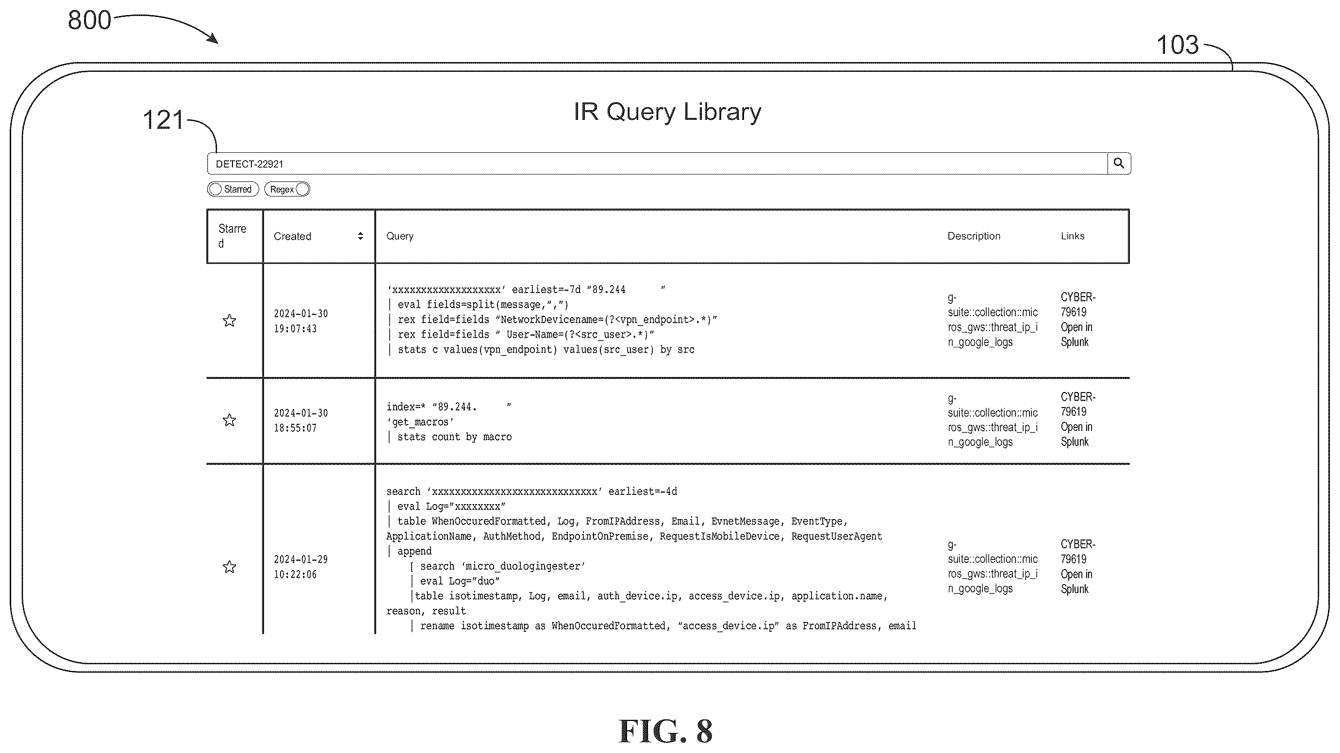 Patent US12568103 Figure 9 – Systems and methods for querying incident investigations