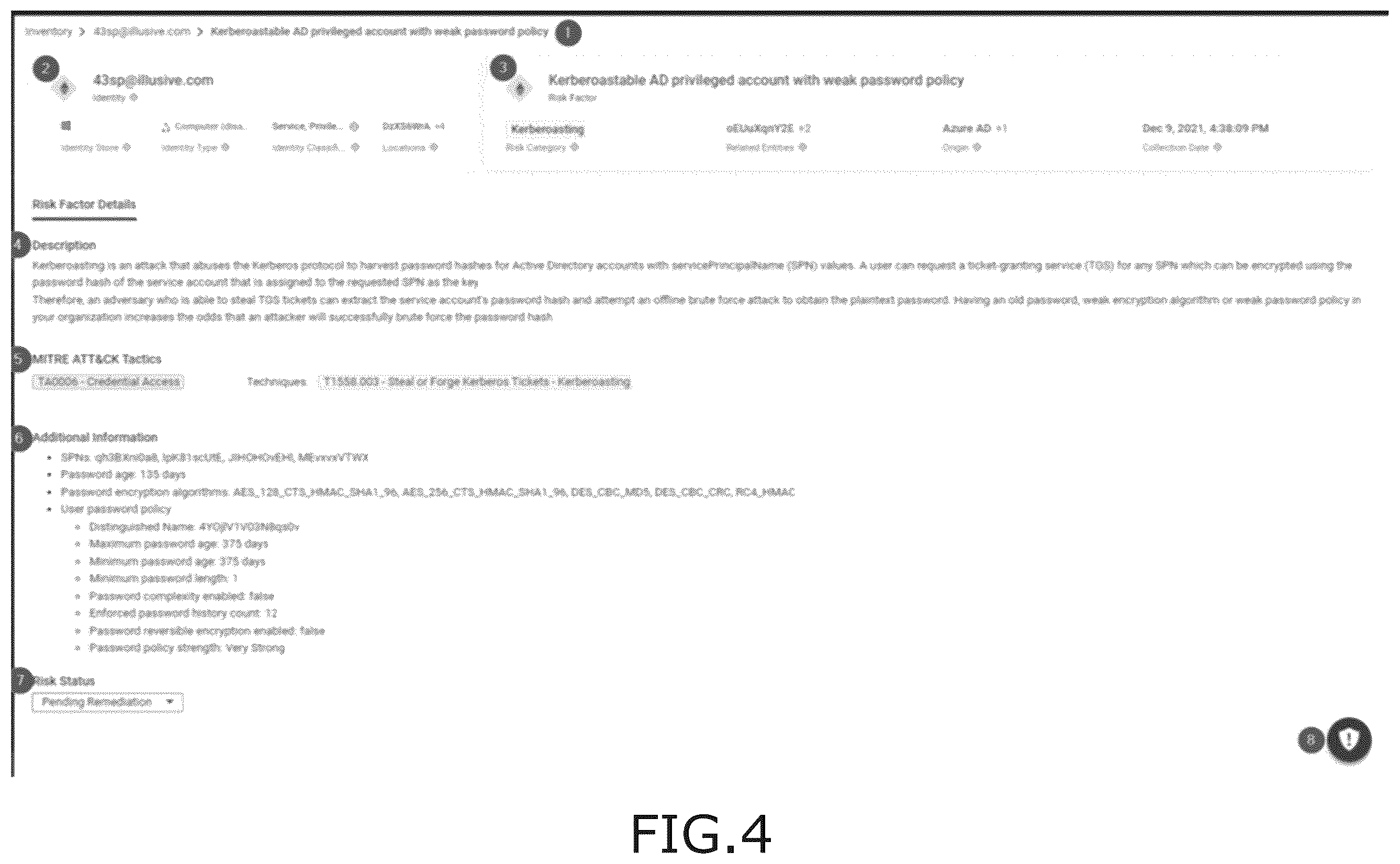 Patent US12568108 Figure 4 – Risk factors for an organization network