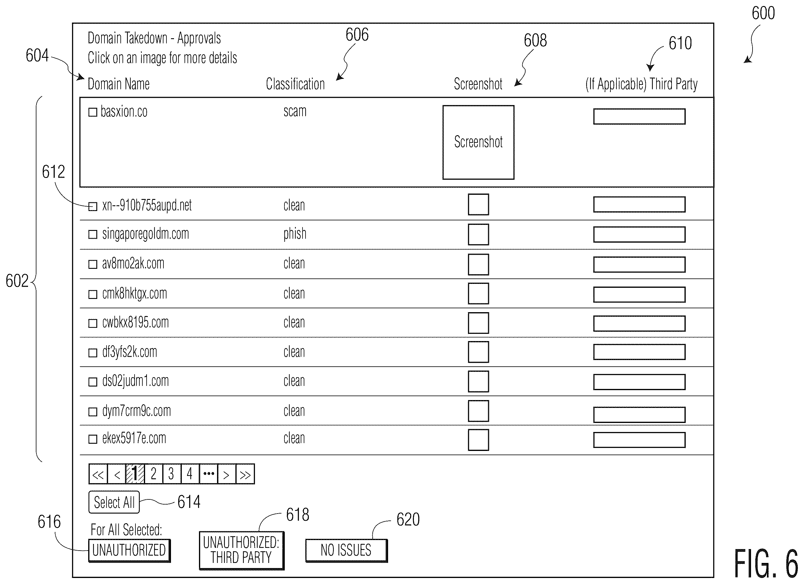 Patent US12568116 Figure 7 – System and method for searching for and identifying unauthorized websites