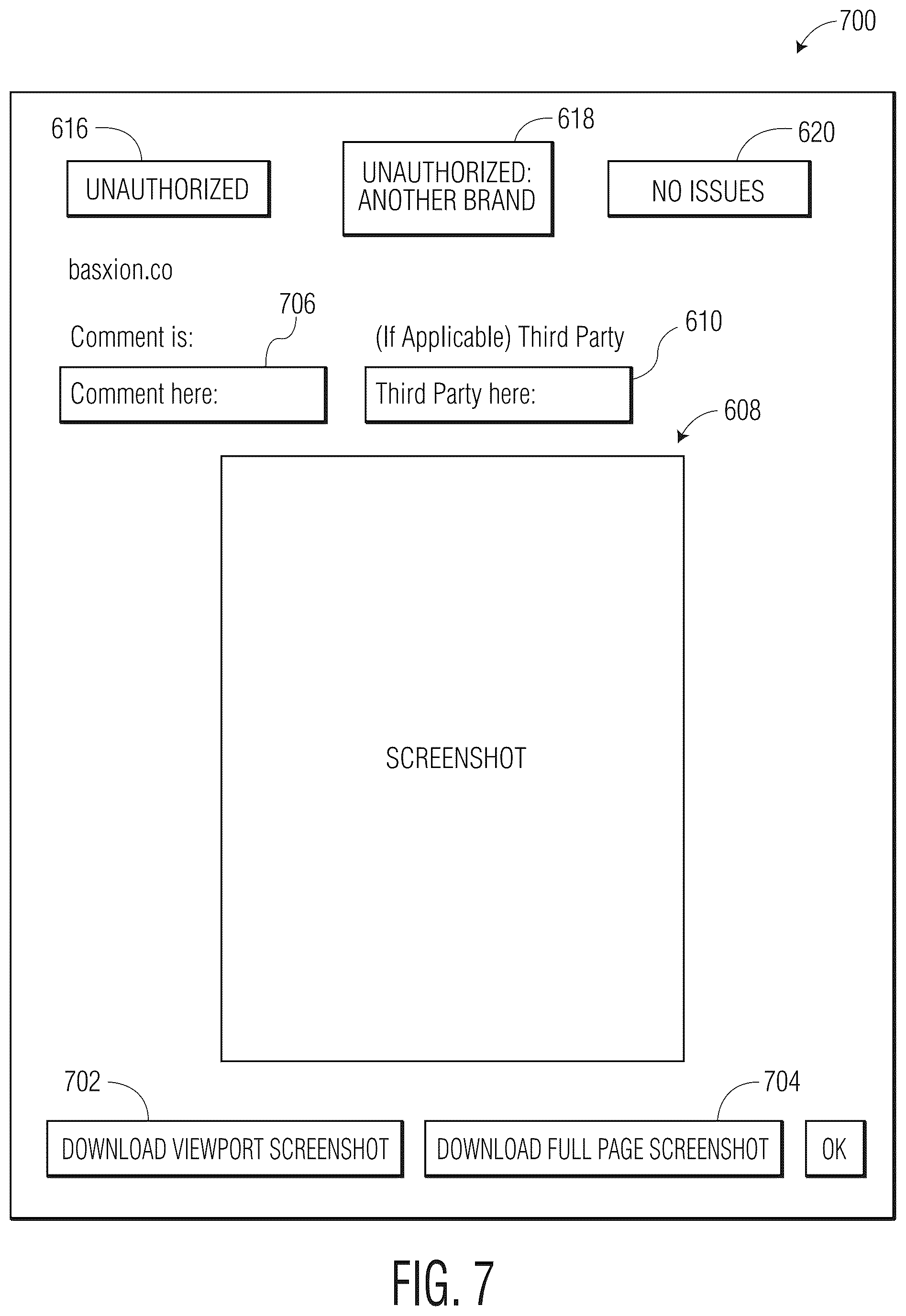 Patent US12568116 Figure 8 – System and method for searching for and identifying unauthorized websites