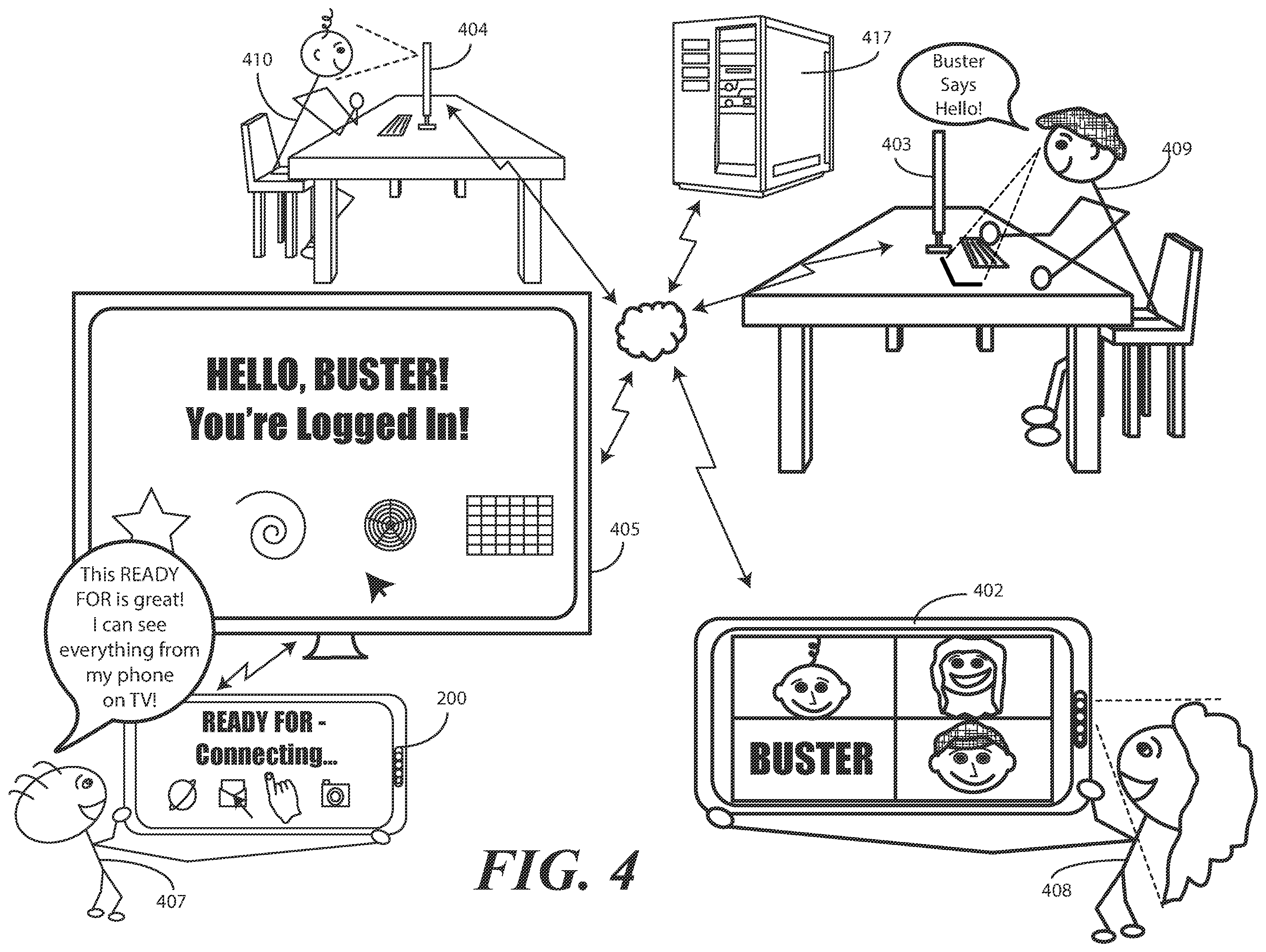 Patent US12568130 Figure 4 – Methods, systems, and devices for presenting content selection and verification presentations in a videoconference