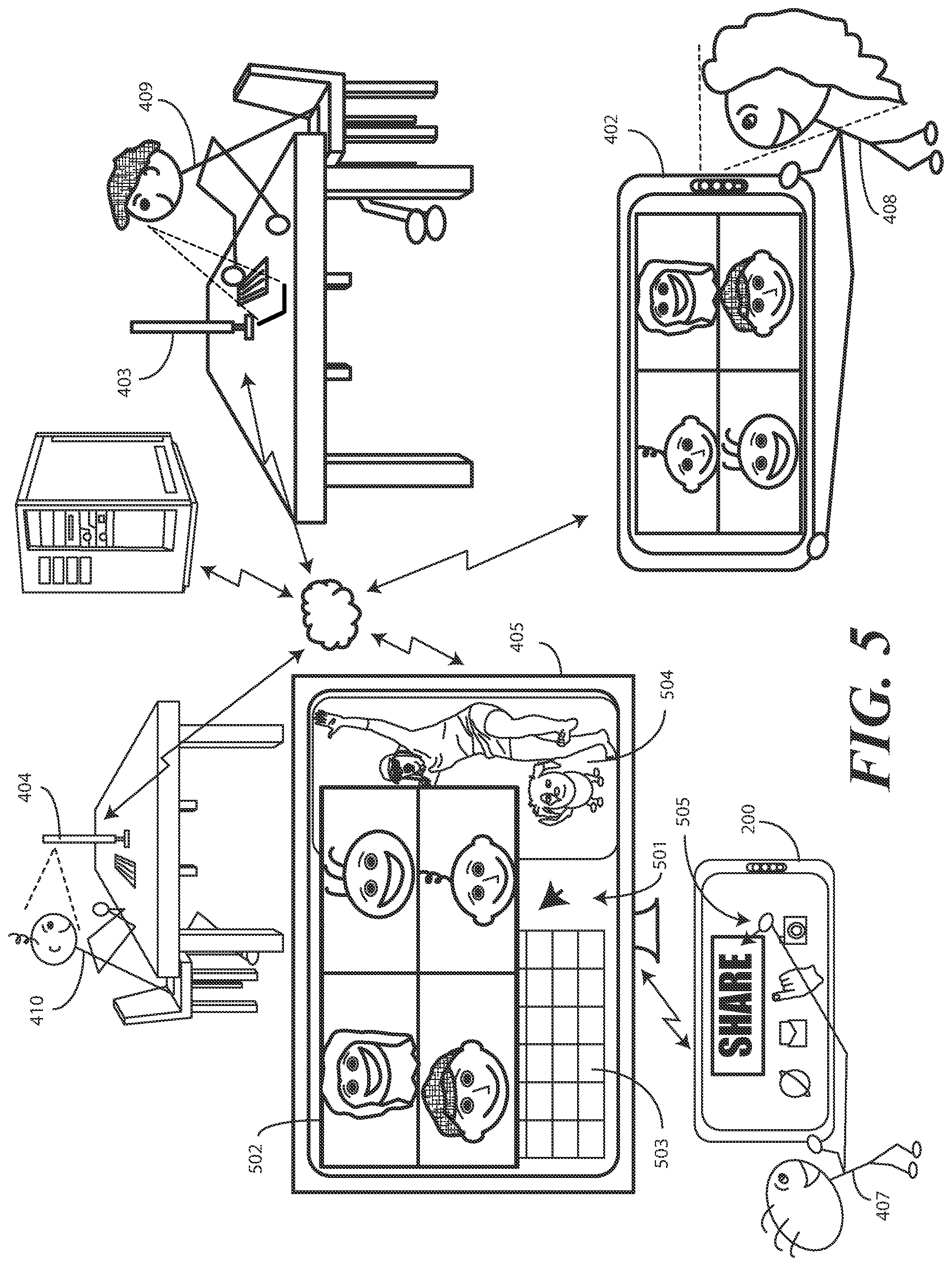 Patent US12568130 Figure 5 – Methods, systems, and devices for presenting content selection and verification presentations in a videoconference