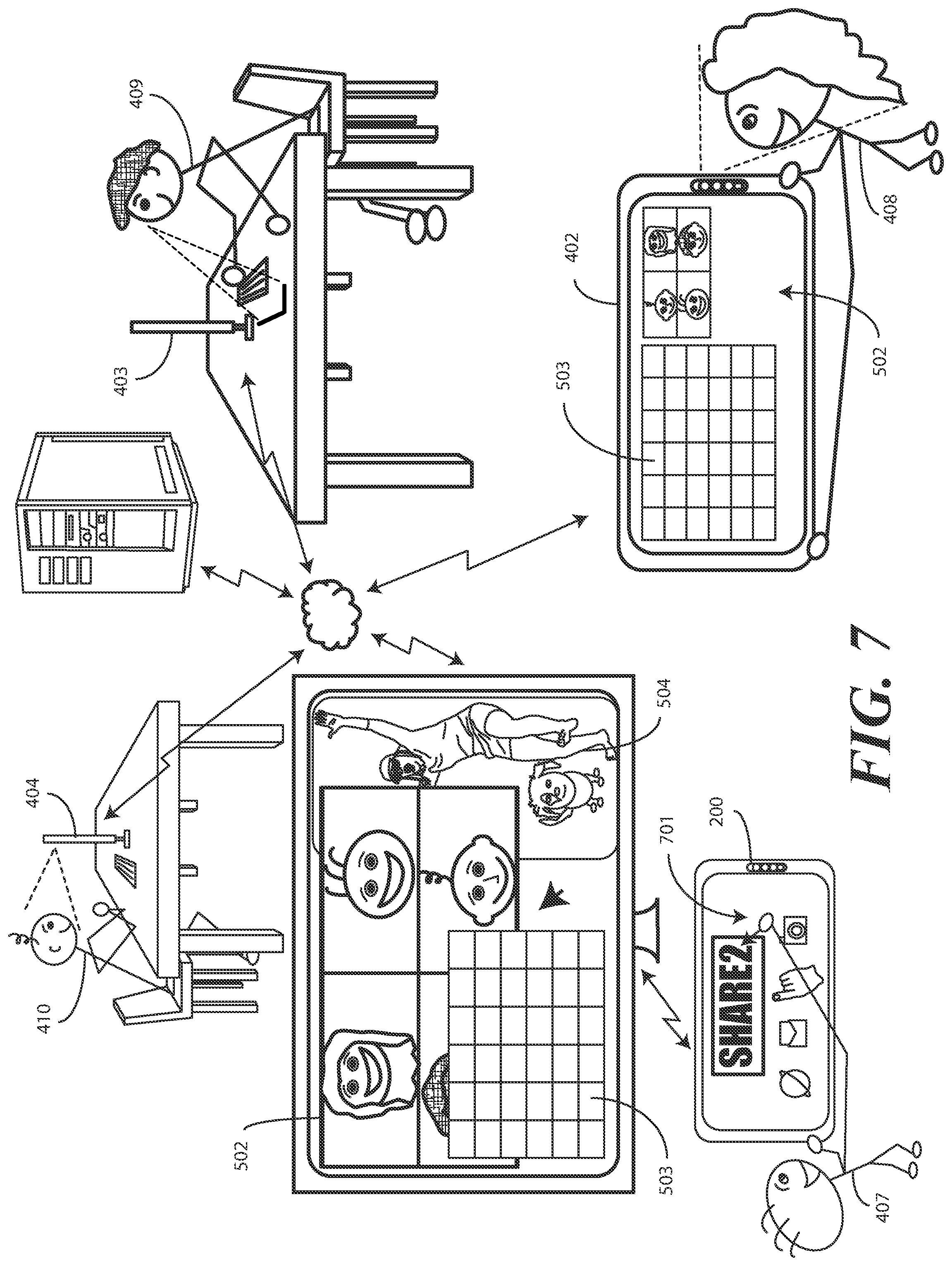 Patent US12568130 Figure 7 – Methods, systems, and devices for presenting content selection and verification presentations in a videoconference