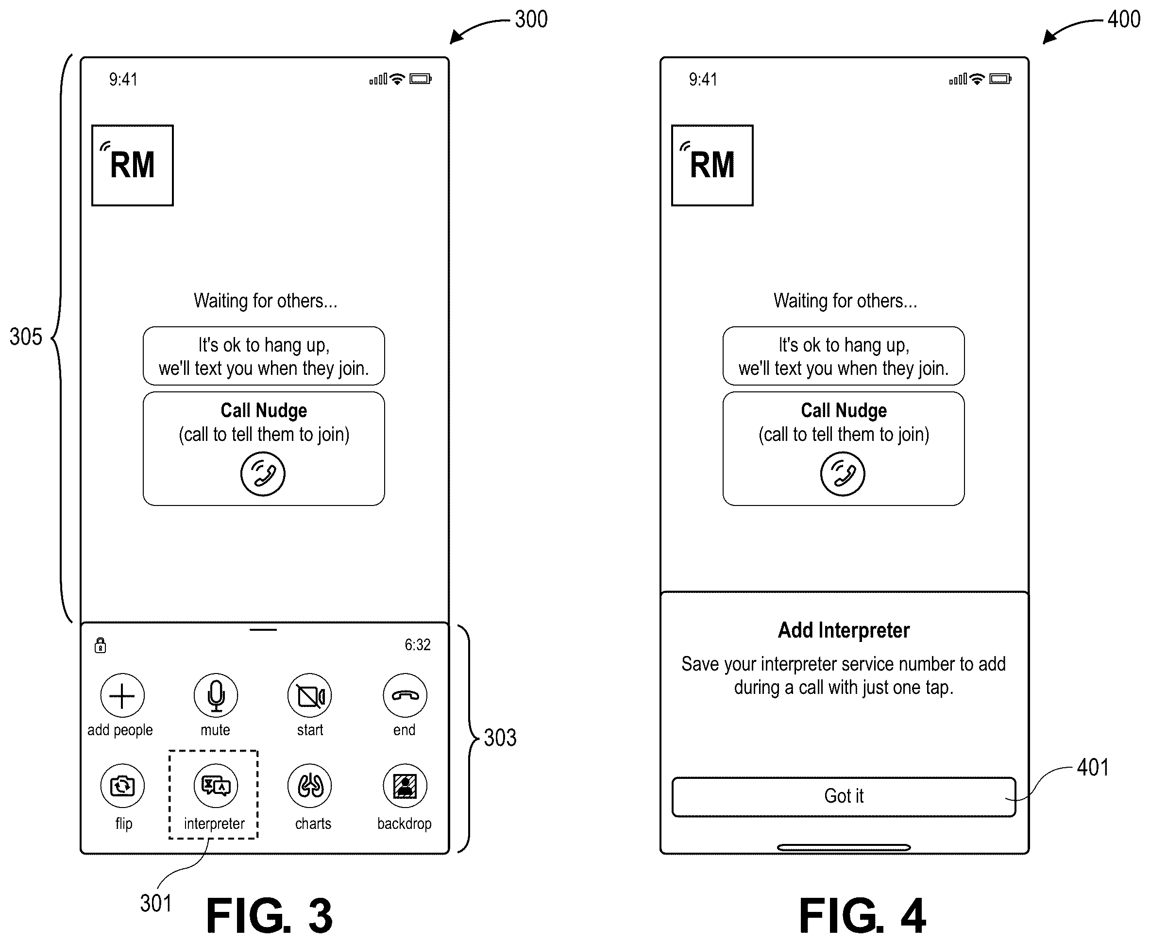 Patent US12568132 Figure 3 – Method of adding language interpreter device to video call