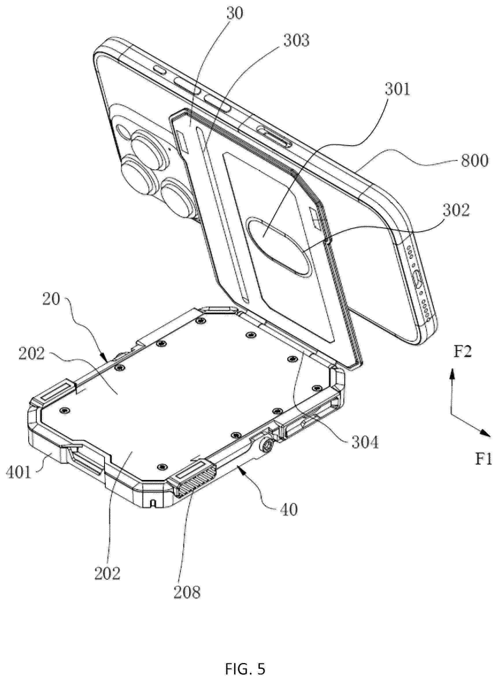 Patent US12568164 Figure 5 – Stand for mobile terminal