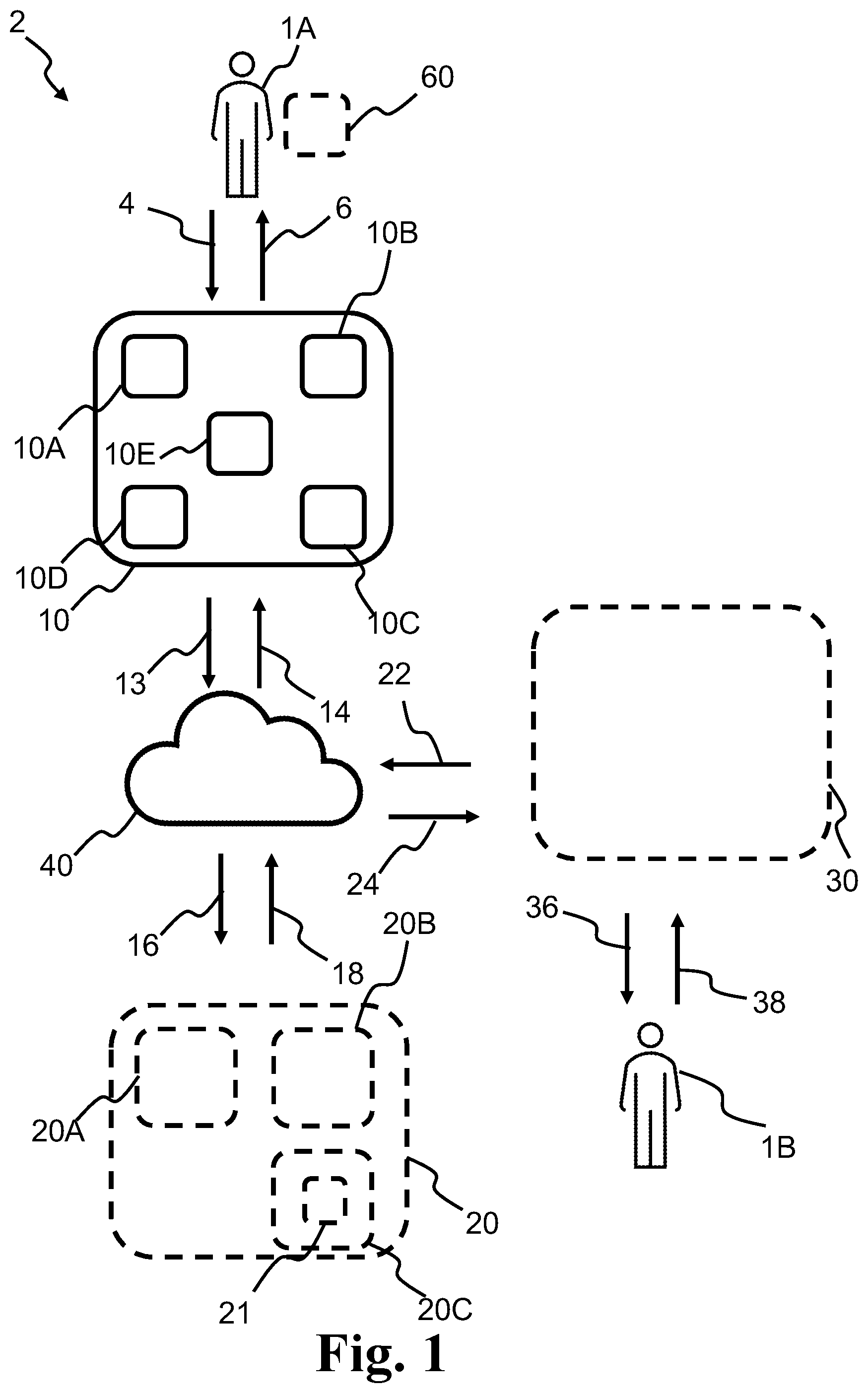 Patent US12568175 Figure 1 – Speakerphone and server device for environment acoustics determination and related methods
