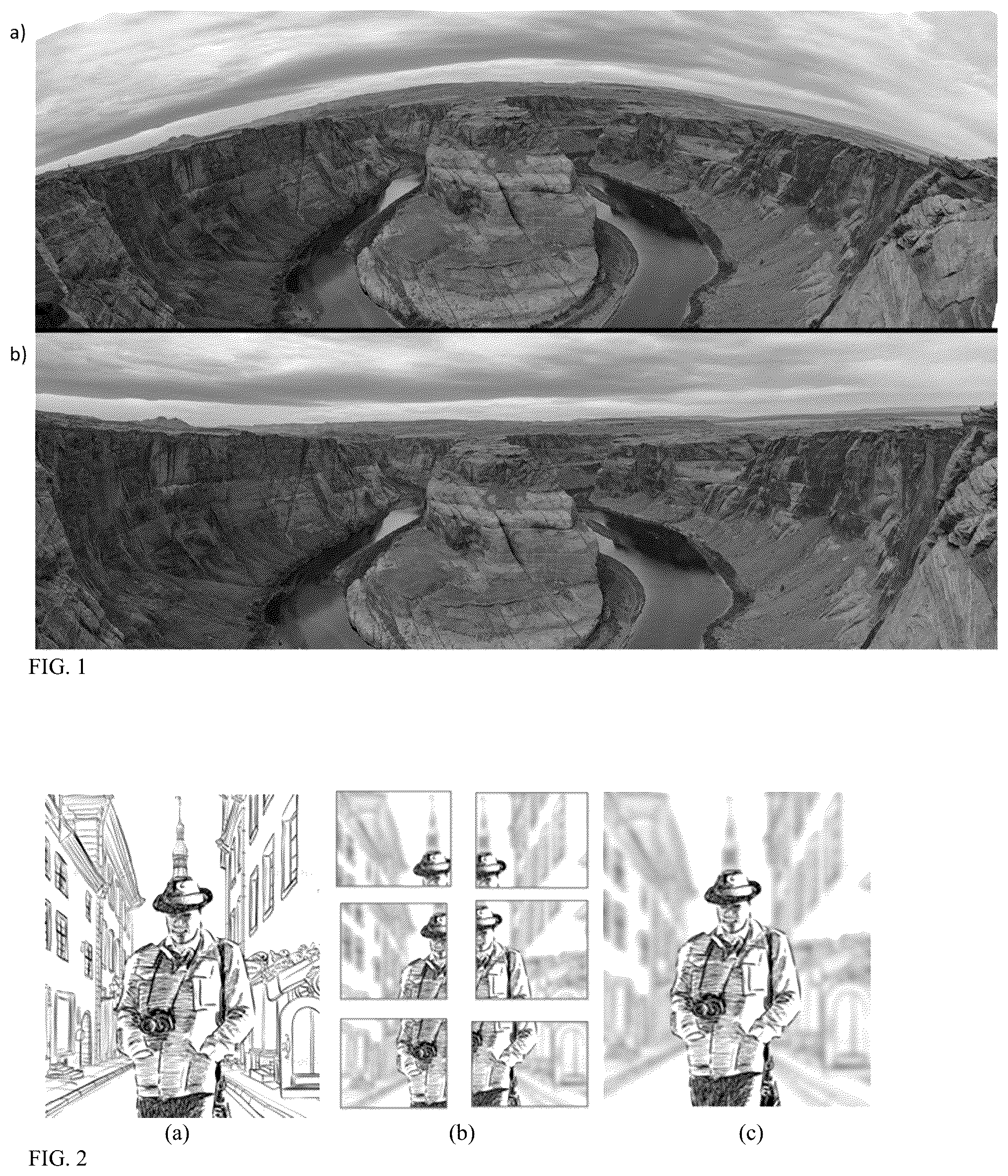 Patent US12568178 Figure 1 – Image stitching in the presence of a full field of view reference image
