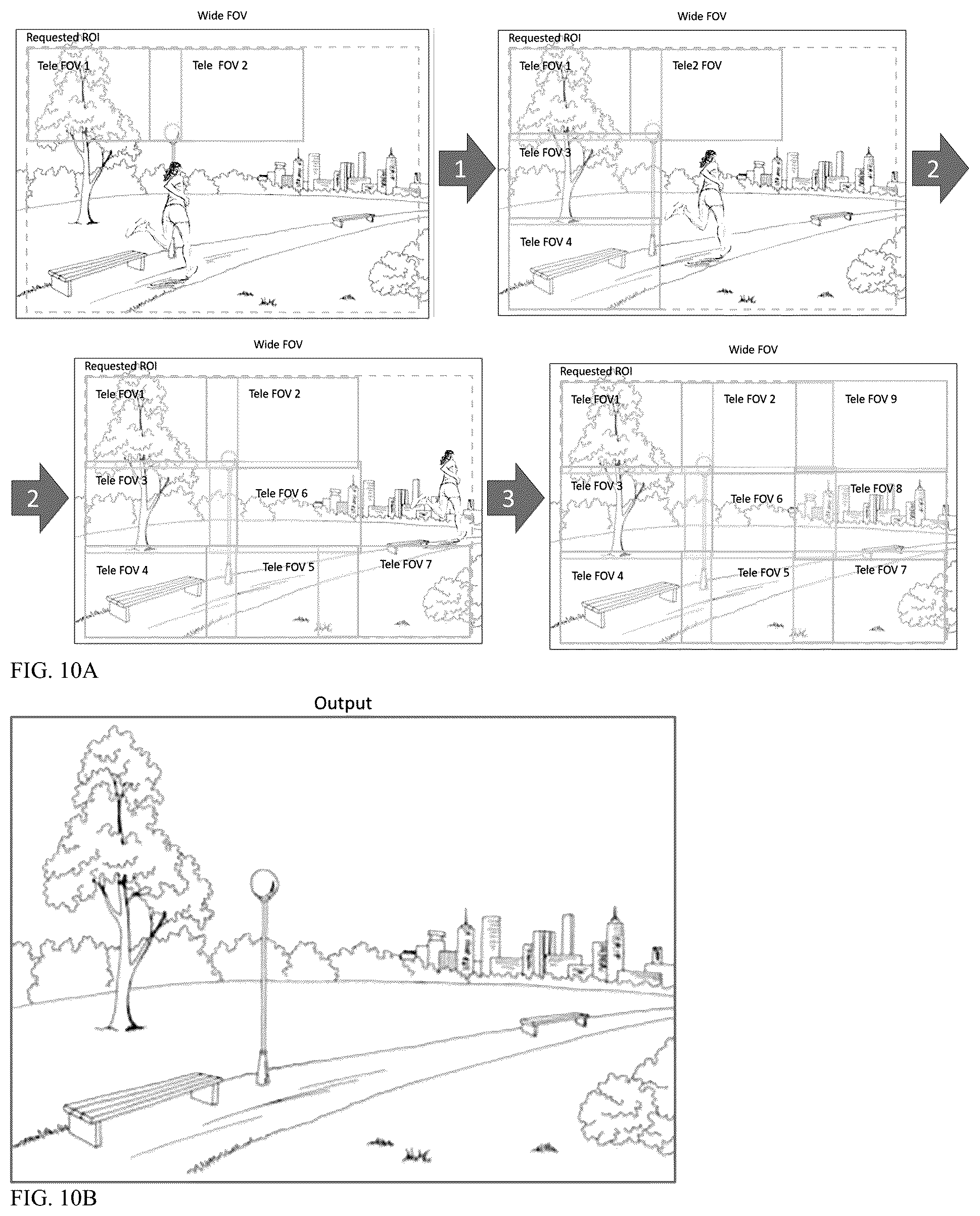 Patent US12568178 Figure 7 – Image stitching in the presence of a full field of view reference image