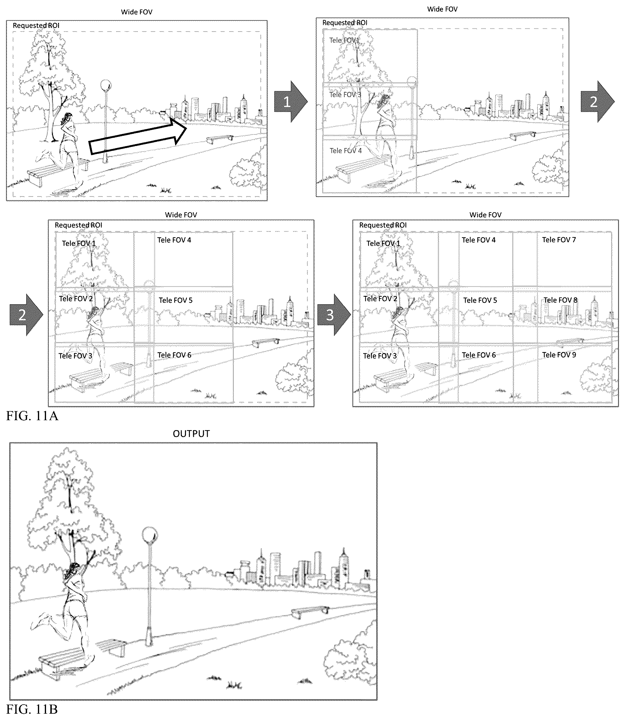 Patent US12568178 Figure 8 – Image stitching in the presence of a full field of view reference image