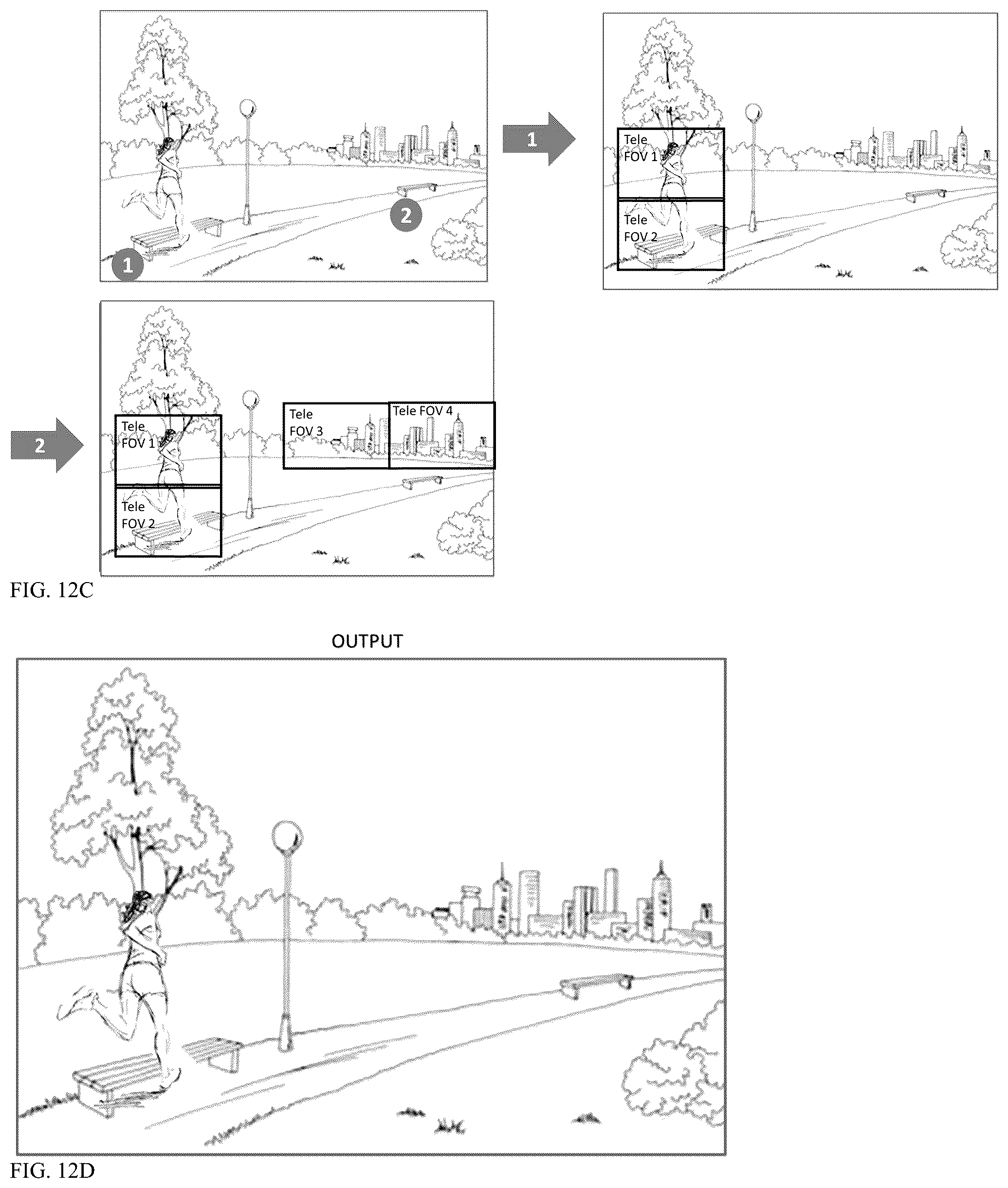 Patent US12568178 Figure 10 – Image stitching in the presence of a full field of view reference image