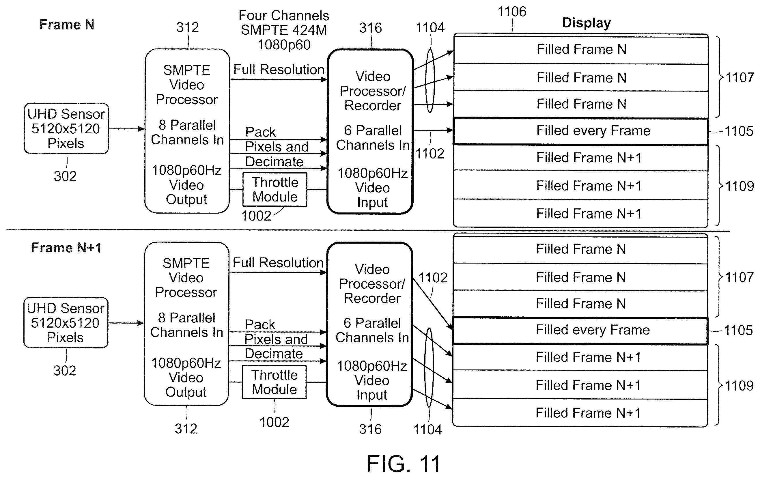 Patent US12568183 Figure 11 – Transporting ultra-high definition video from multiple sources