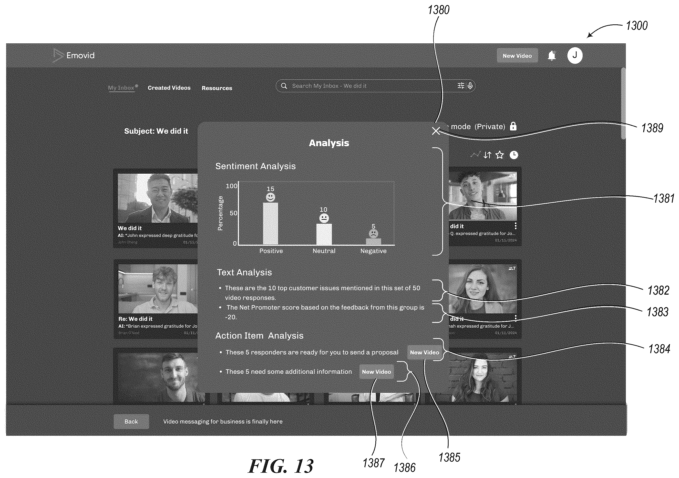 Patent US12568265 Figure 13 – Tools for managing parallel video segment exchanges with members of a group of people