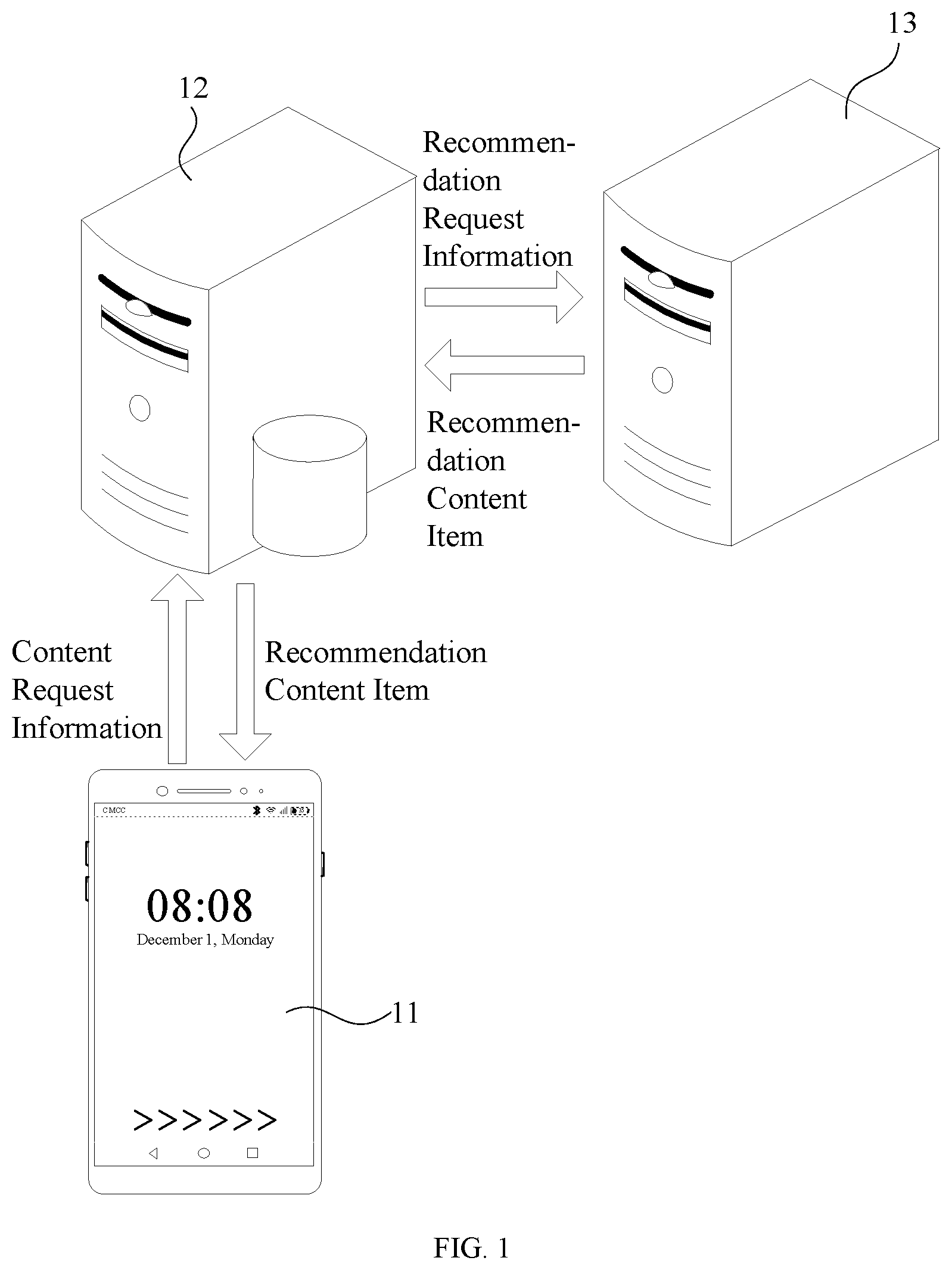 Patent US12568279 Figure 1 – Content recommendation method and apparatus