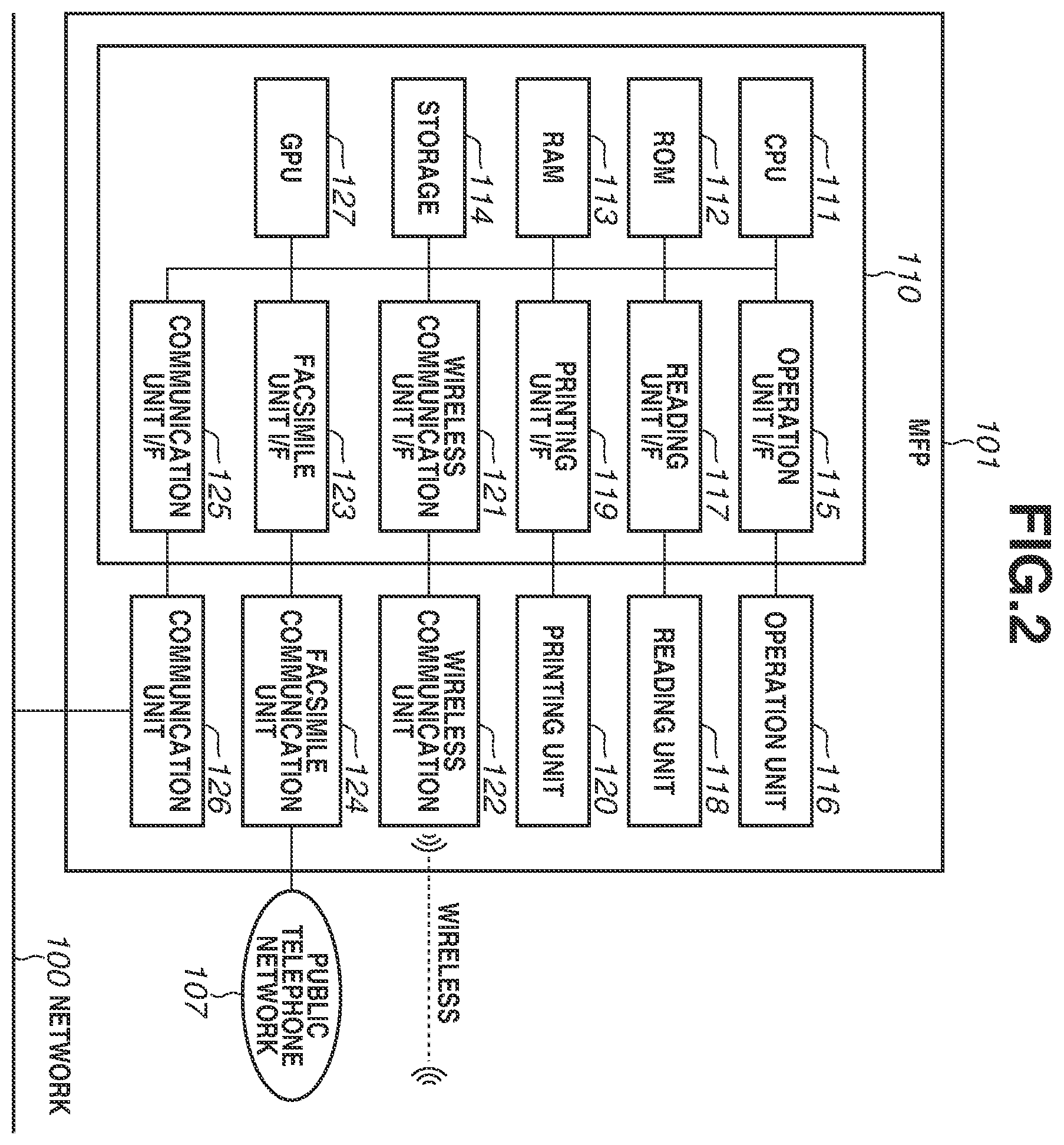 Patent US12568280 Figure 2 – Image processing apparatus and method for posting scanned document data to chat threads