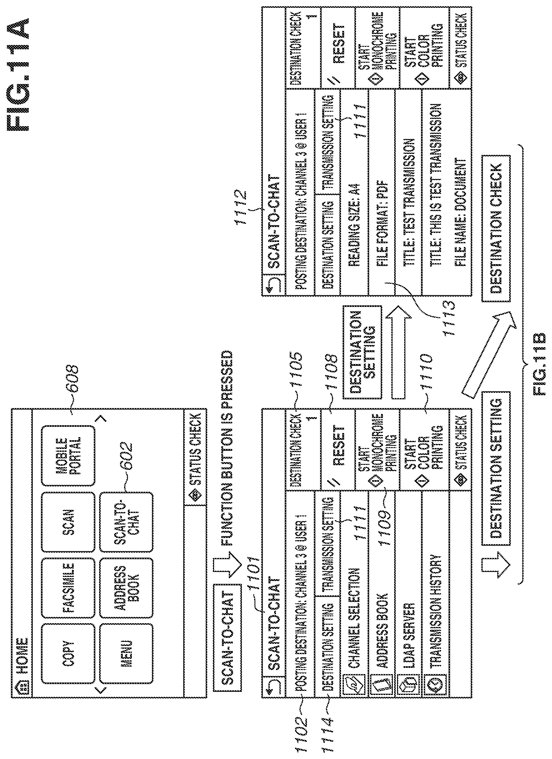 Patent US12568280 Figure 11 – Image processing apparatus and method for posting scanned document data to chat threads