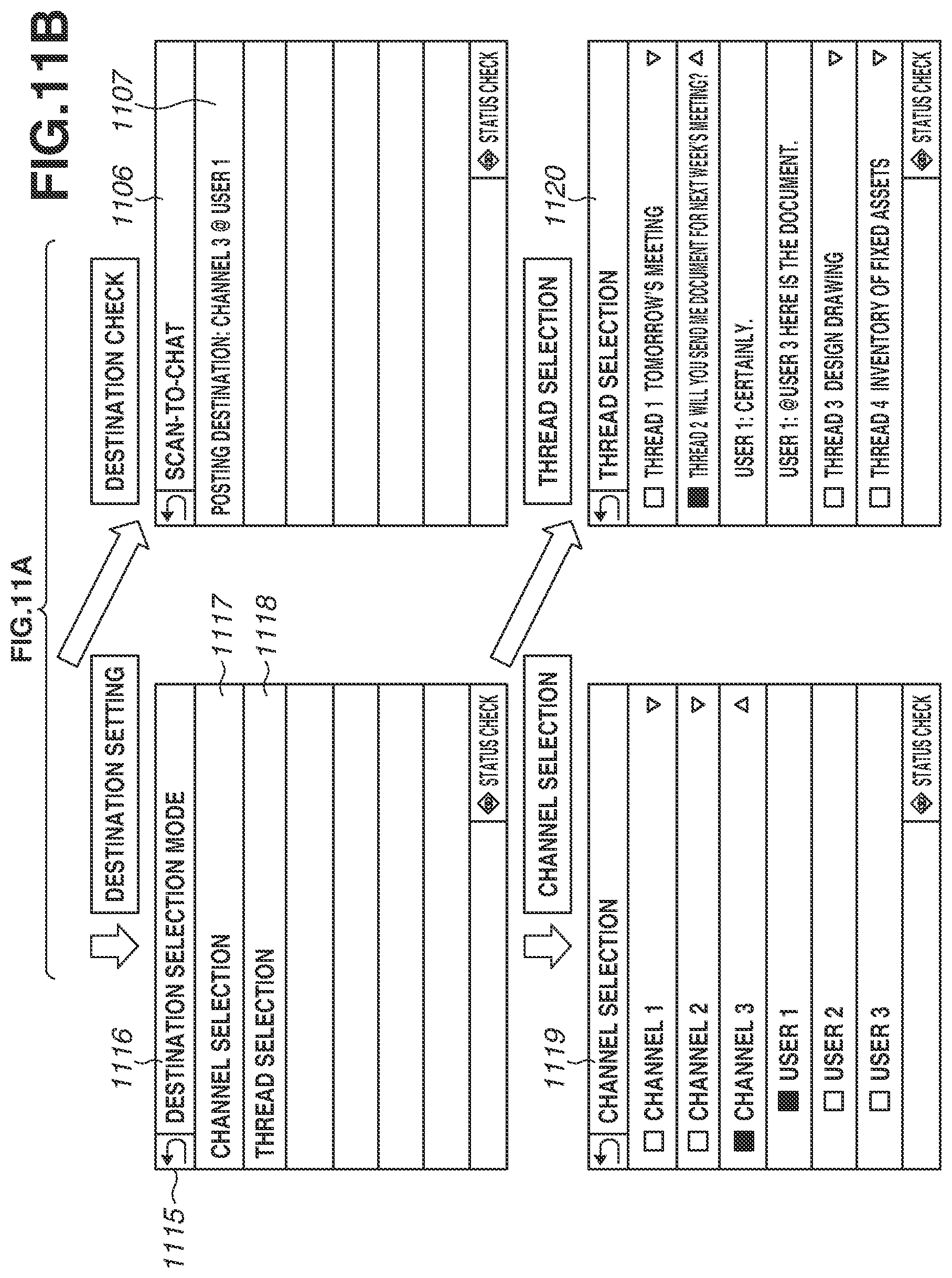 Patent US12568280 Figure 12 – Image processing apparatus and method for posting scanned document data to chat threads