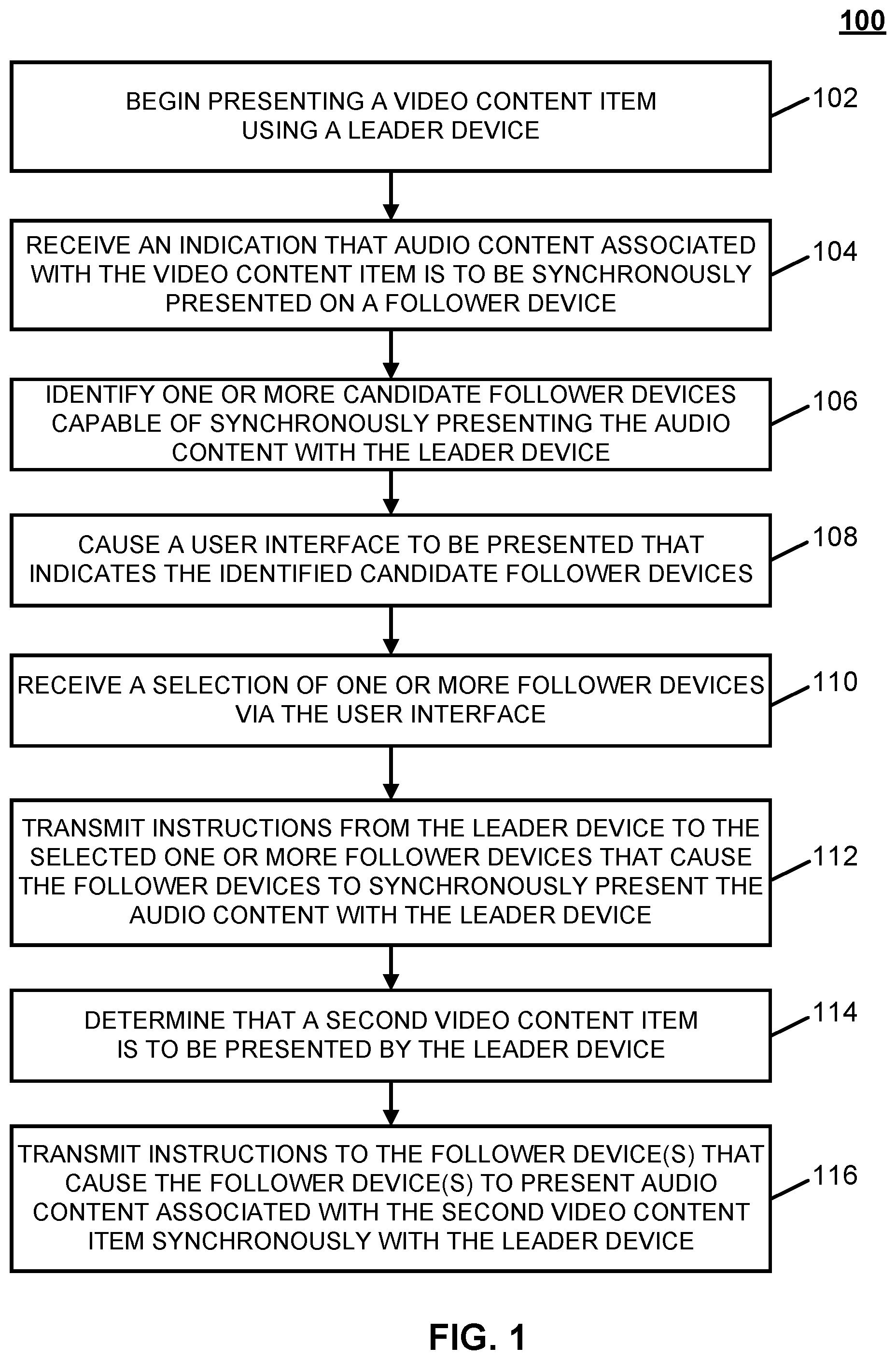 Patent US12568283 Figure 1 – Methods, systems, and media for providing dynamic media sessions with audio stream expansion features