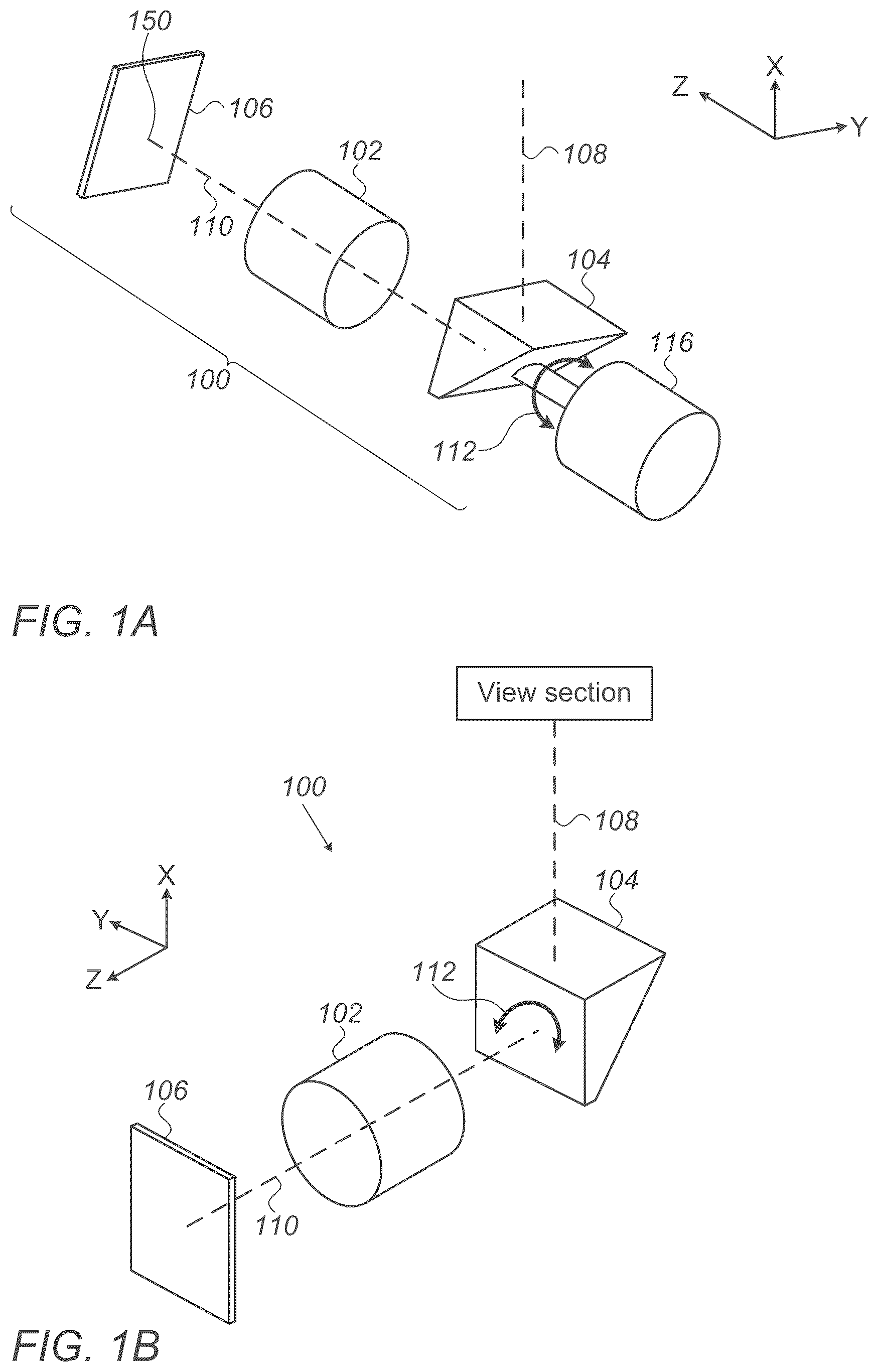 Patent US12568311 Figure 1 – Point of view aberrations correction in a scanning folded camera