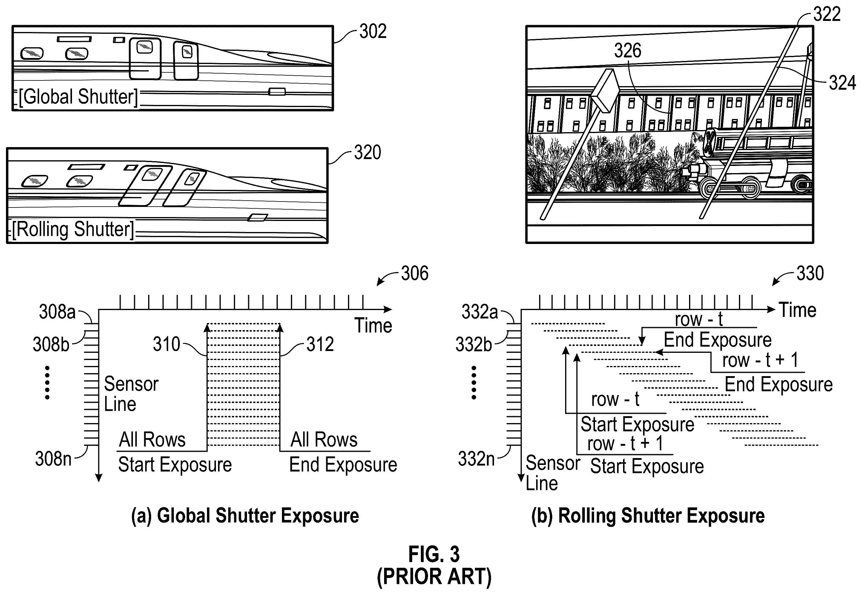 Patent US12568312 Figure 3 – Mitigating rolling shutter effect using an adjustable transparency layer