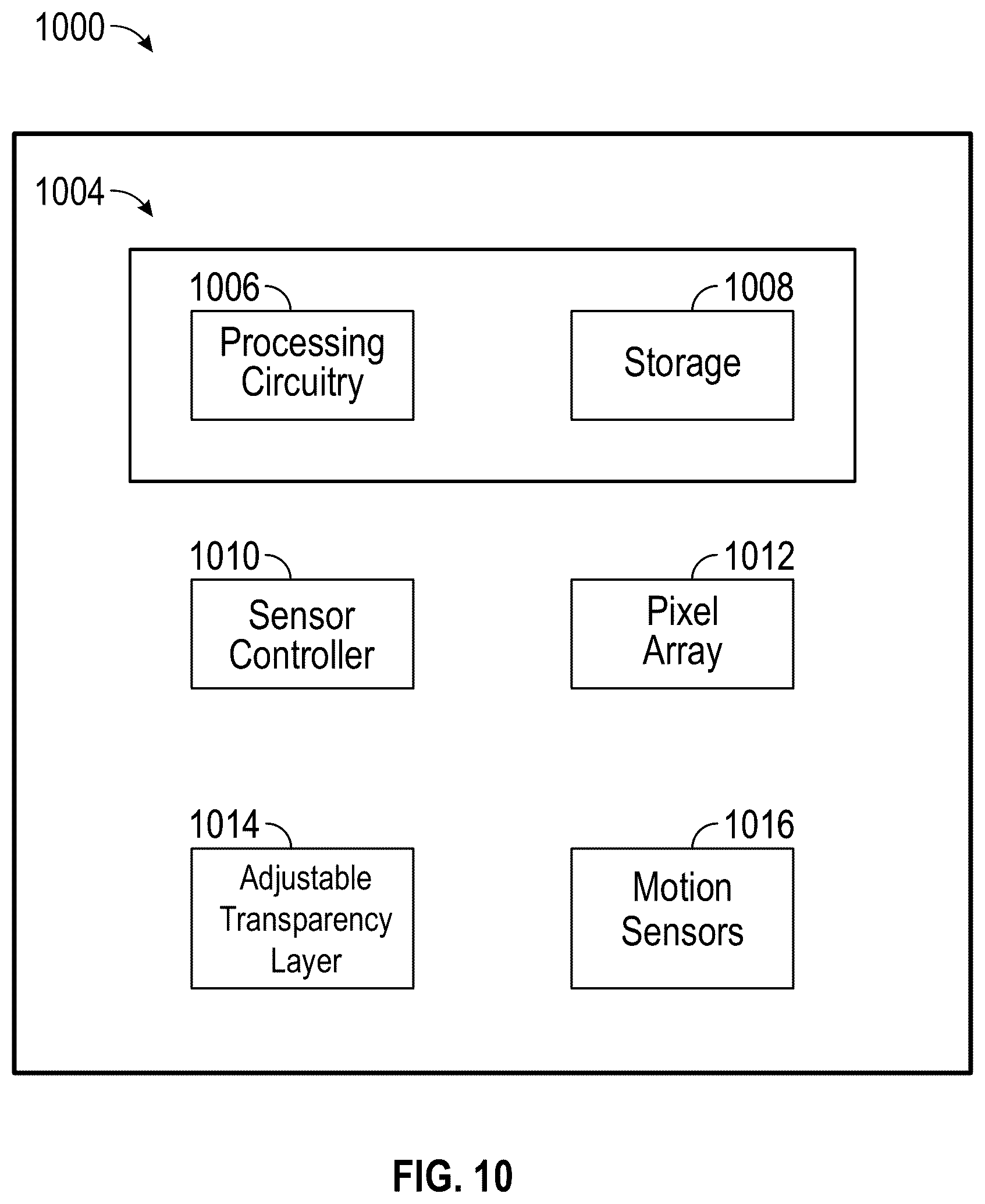 Patent US12568312 Figure 10 – Mitigating rolling shutter effect using an adjustable transparency layer