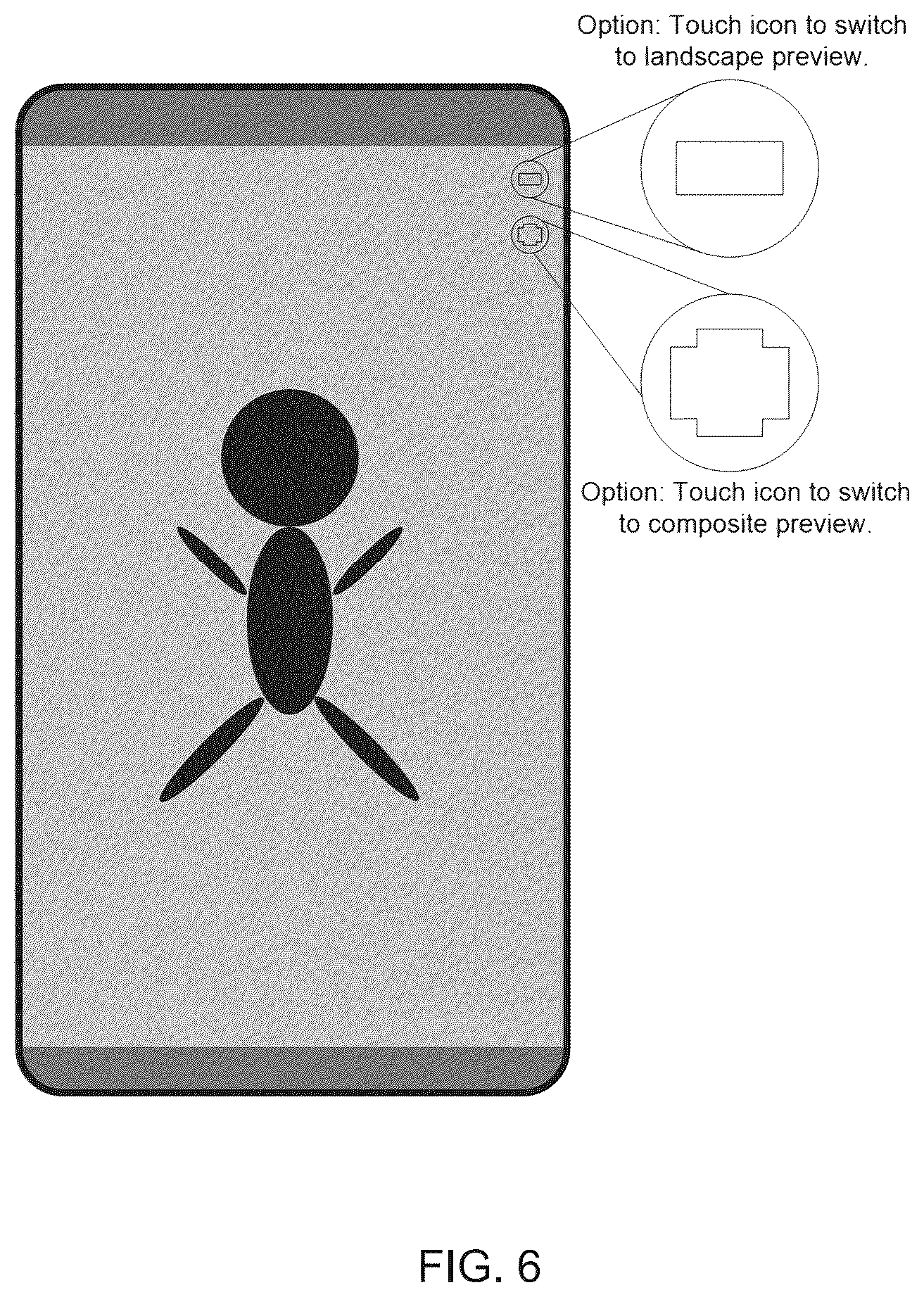 Patent US12568318 Figure 6 – Simultaneously capturing images in landscape and portrait modes
