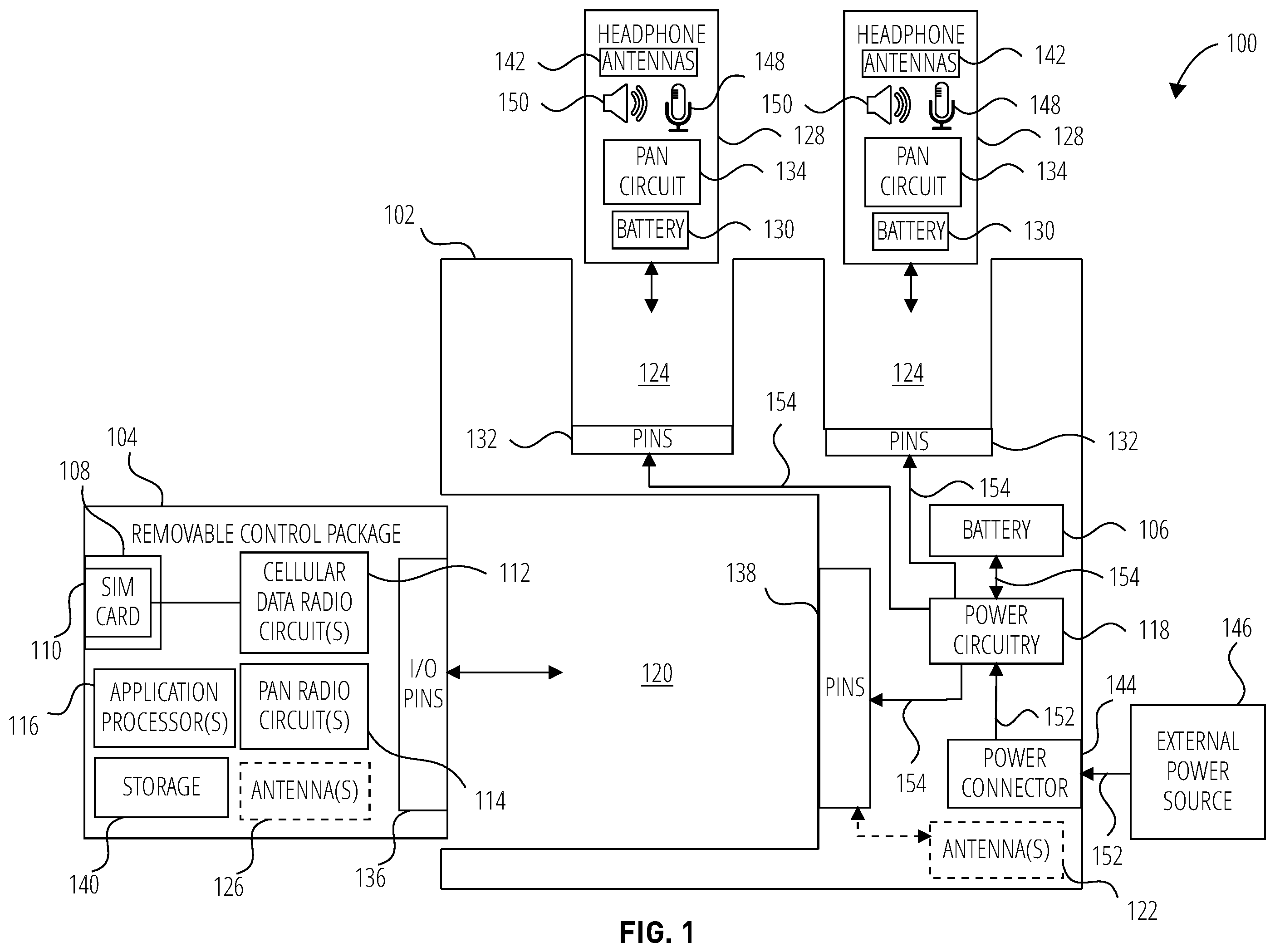 Patent US12568327 Figure 1 – Portable electronic accessory systems and related devices