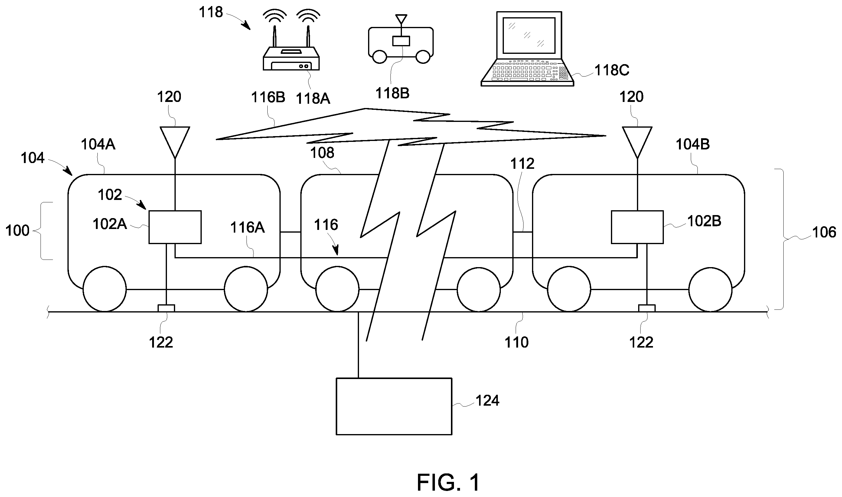 Patent US12568363 Figure 1 – Secure vehicle communication system