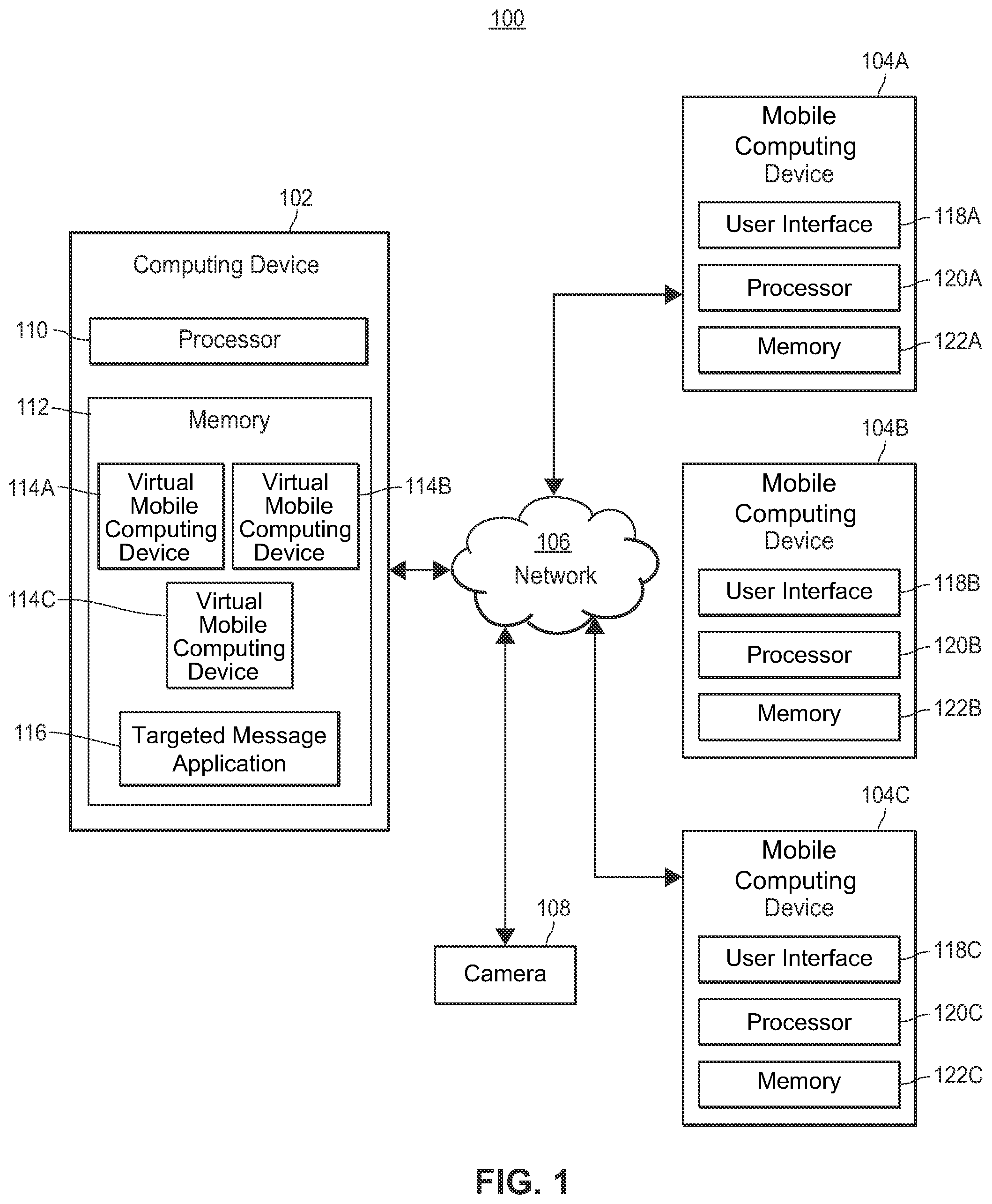 Patent US12568387 Figure 1 – Targeted message validation for mobile devices