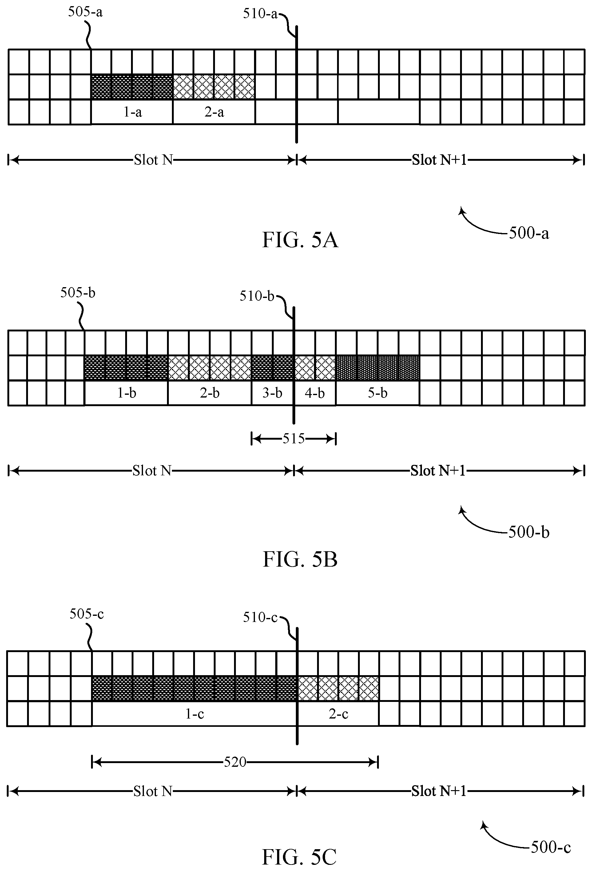 Patent US12568504 Figure 5 – Physical uplink shared channel repetition across slot boundary