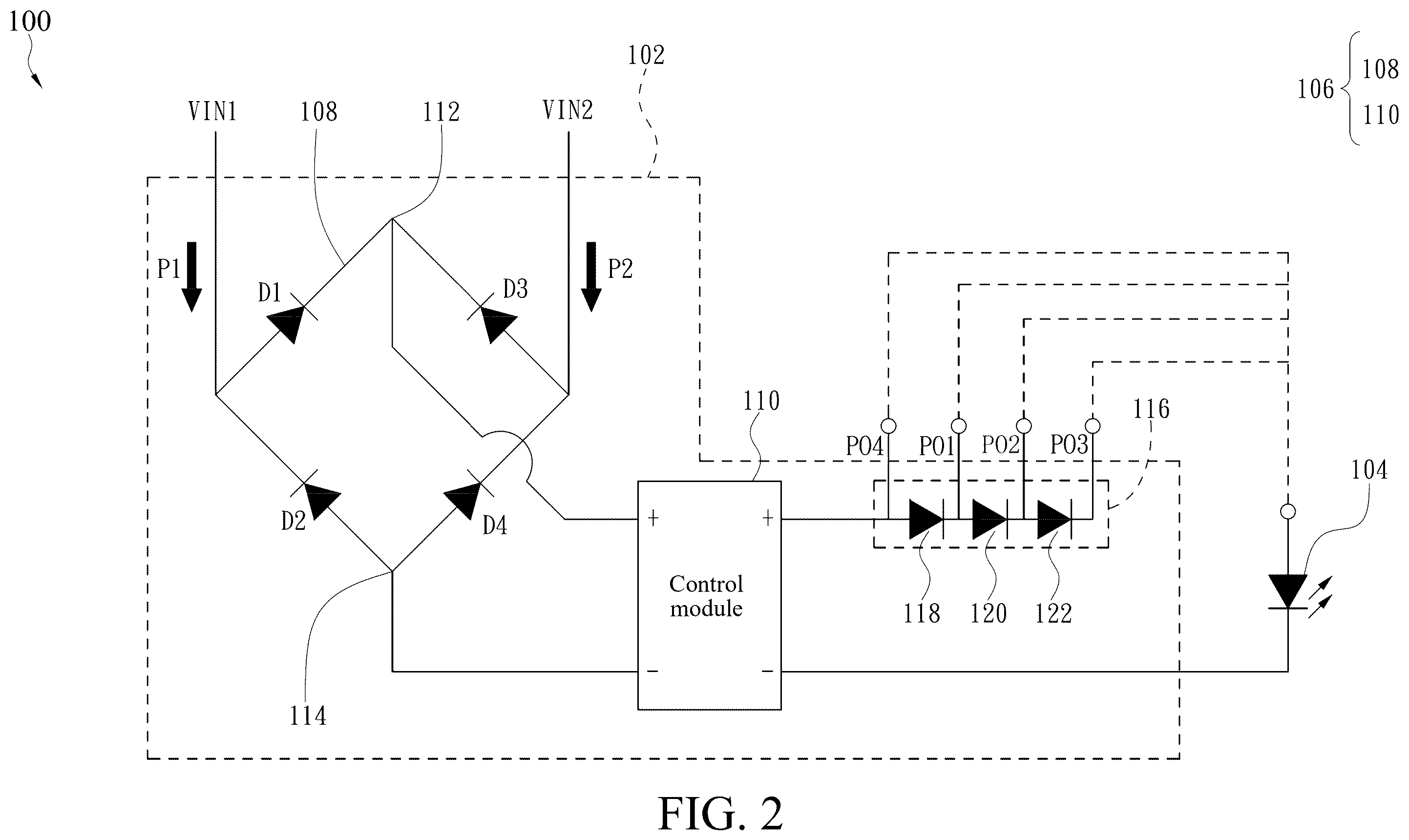 Patent US12568563 Figure 2 – Non-polar light-emitting diode control chip