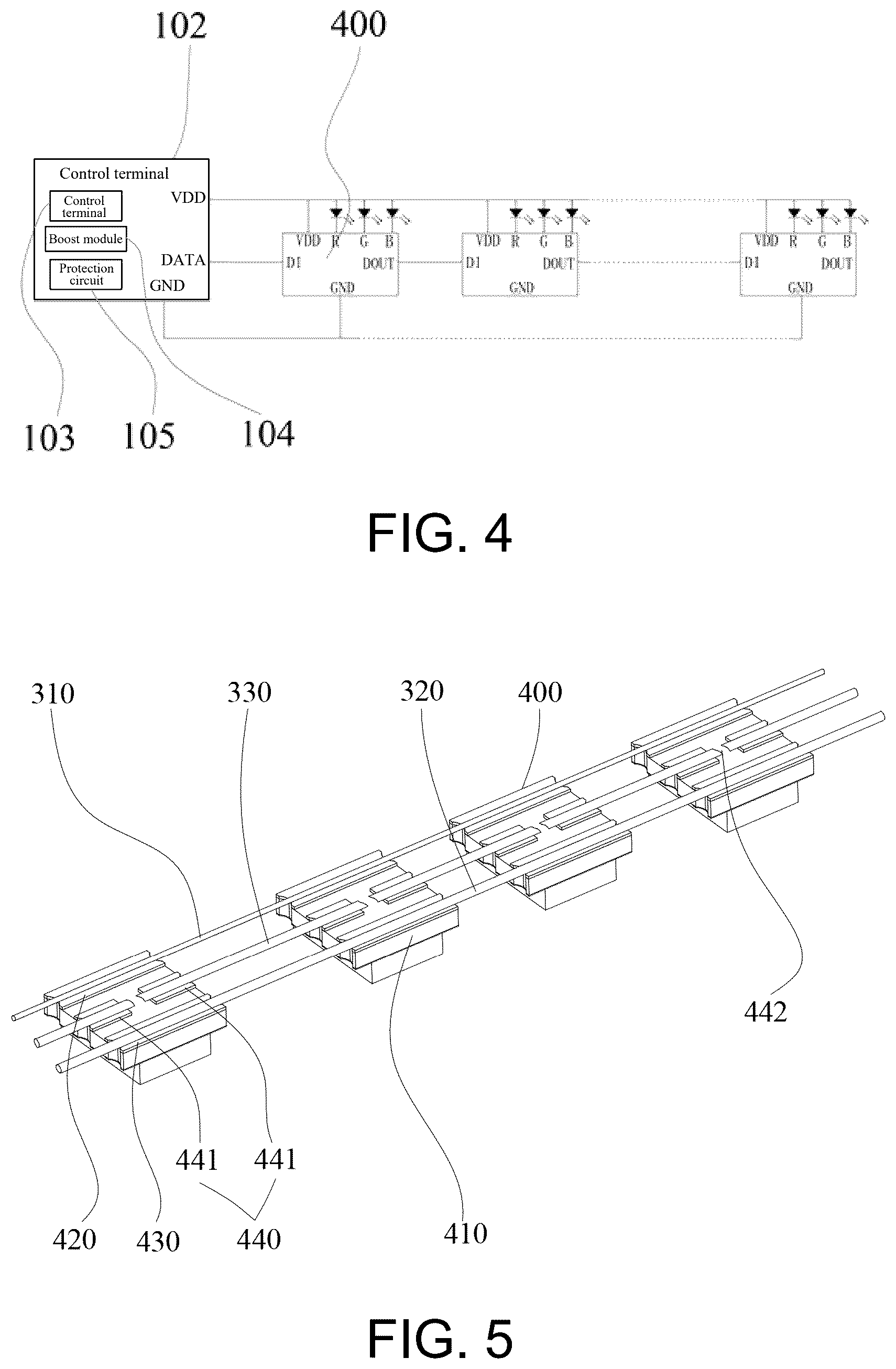 Patent US12568568 Figure 3 – Three-wire LED addressable online, three-wire continuous LED light string set, and online addressing method thereof