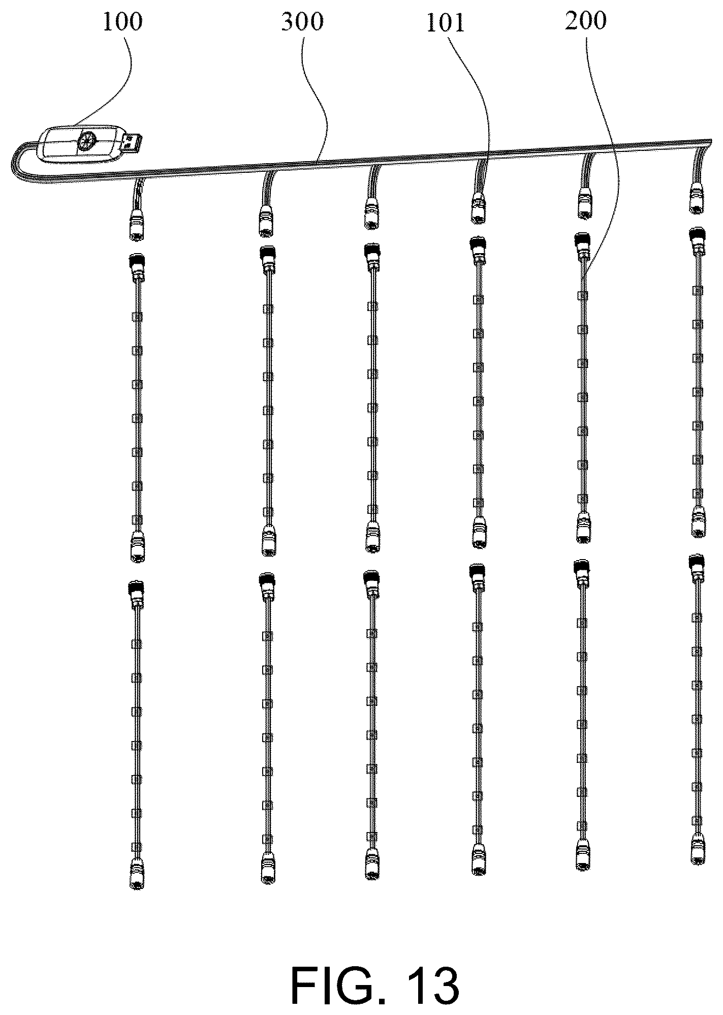 Patent US12568568 Figure 8 – Three-wire LED addressable online, three-wire continuous LED light string set, and online addressing method thereof
