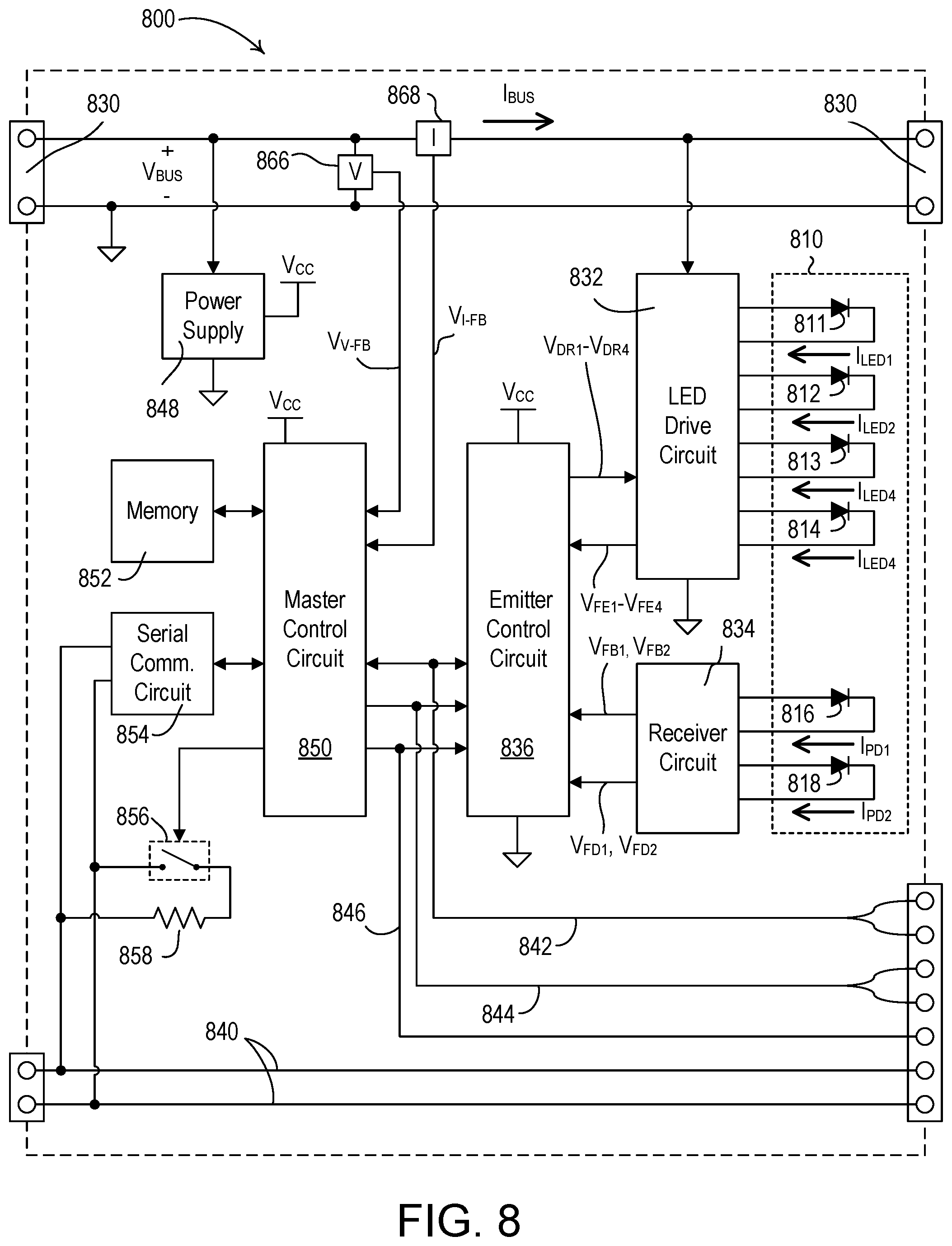 Patent US12568569 Figure 8 – Method of generating a bus voltage for powering lighting devices