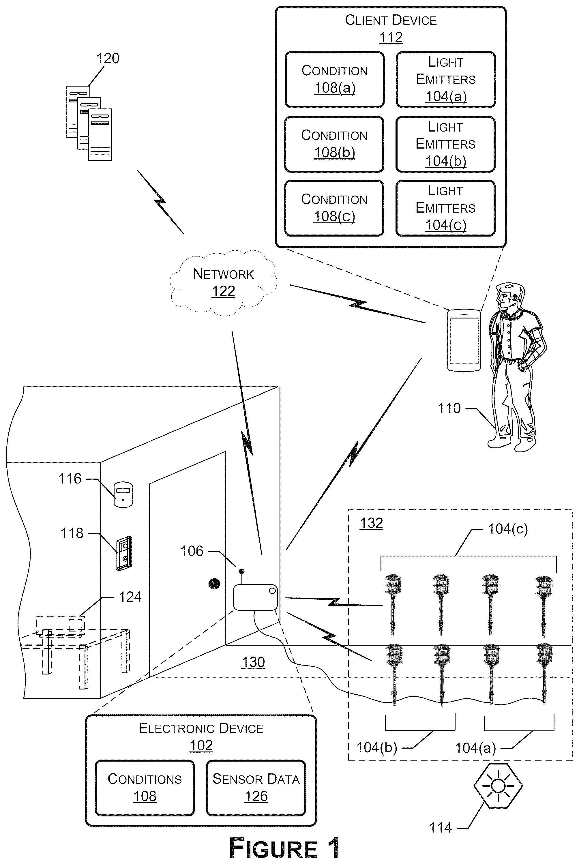 Patent US12568570 Figure 1 – Electronic devices for controlling lights