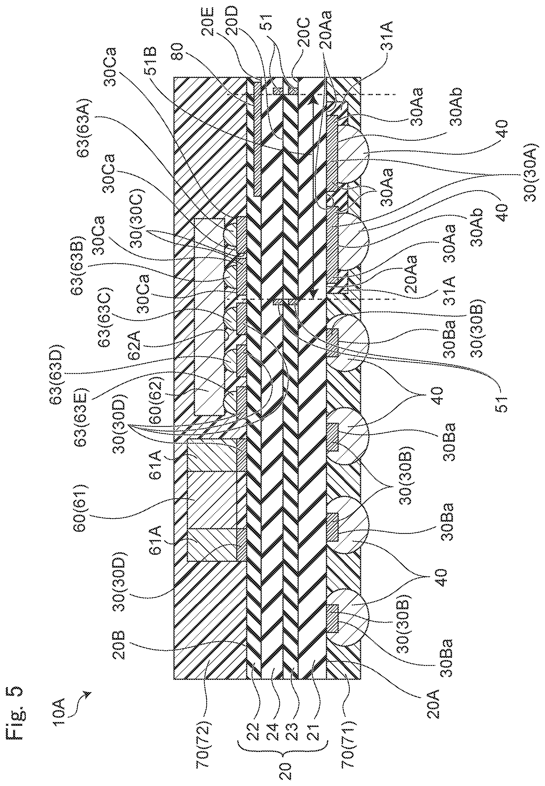 Patent US12568584 Figure 5 – Wiring board