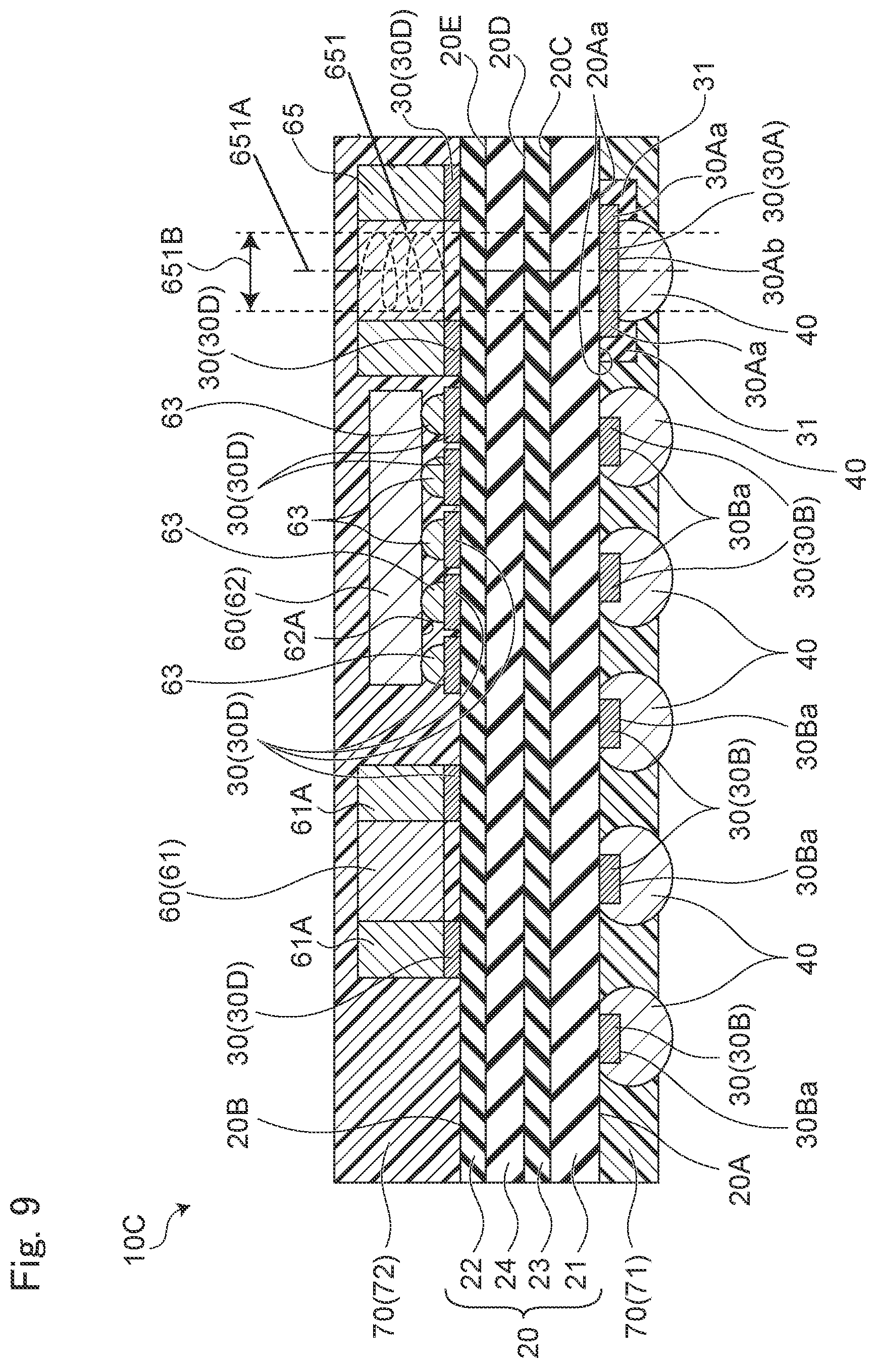 Patent US12568584 Figure 9 – Wiring board
