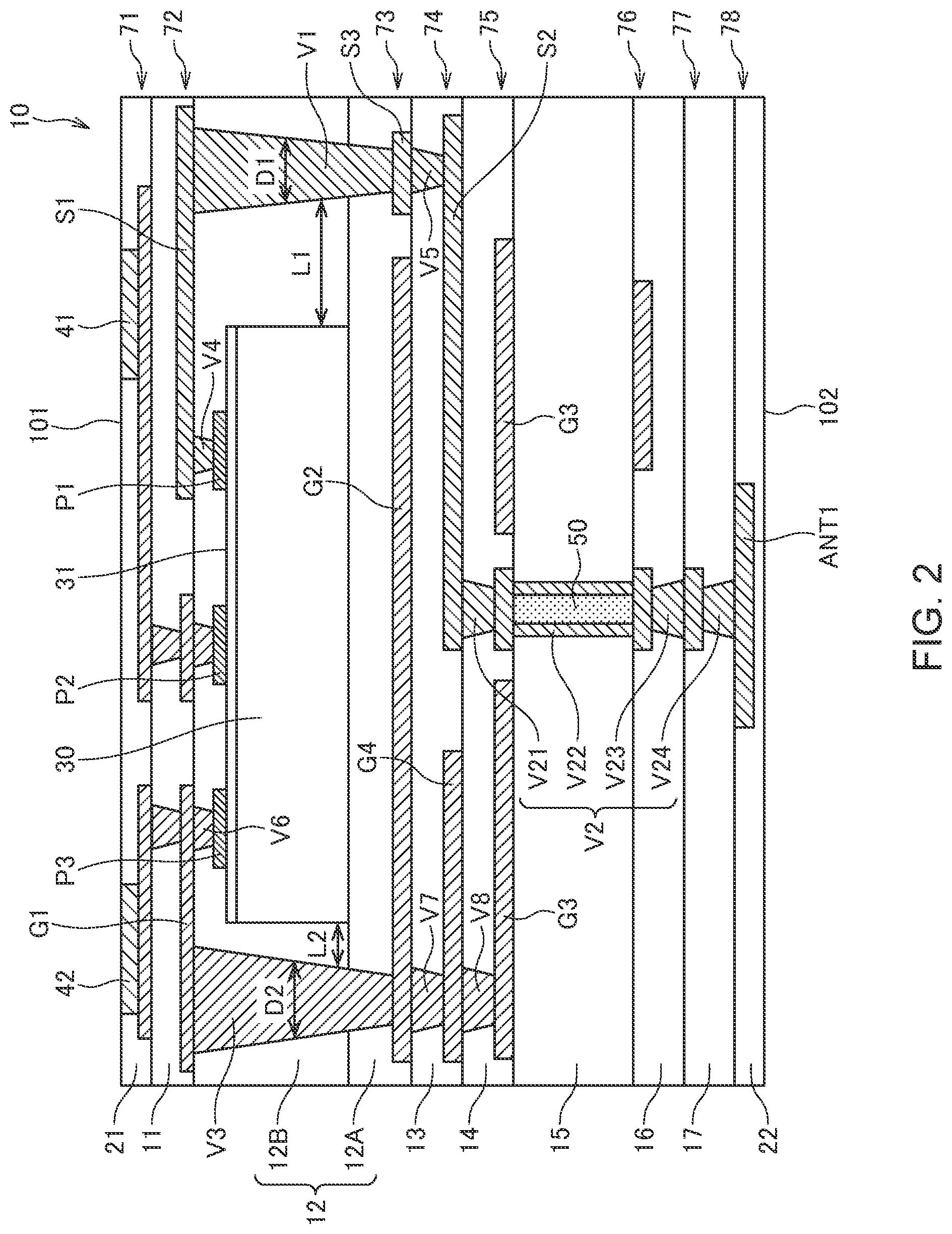 Patent US12568585 Figure 2 – Antenna module