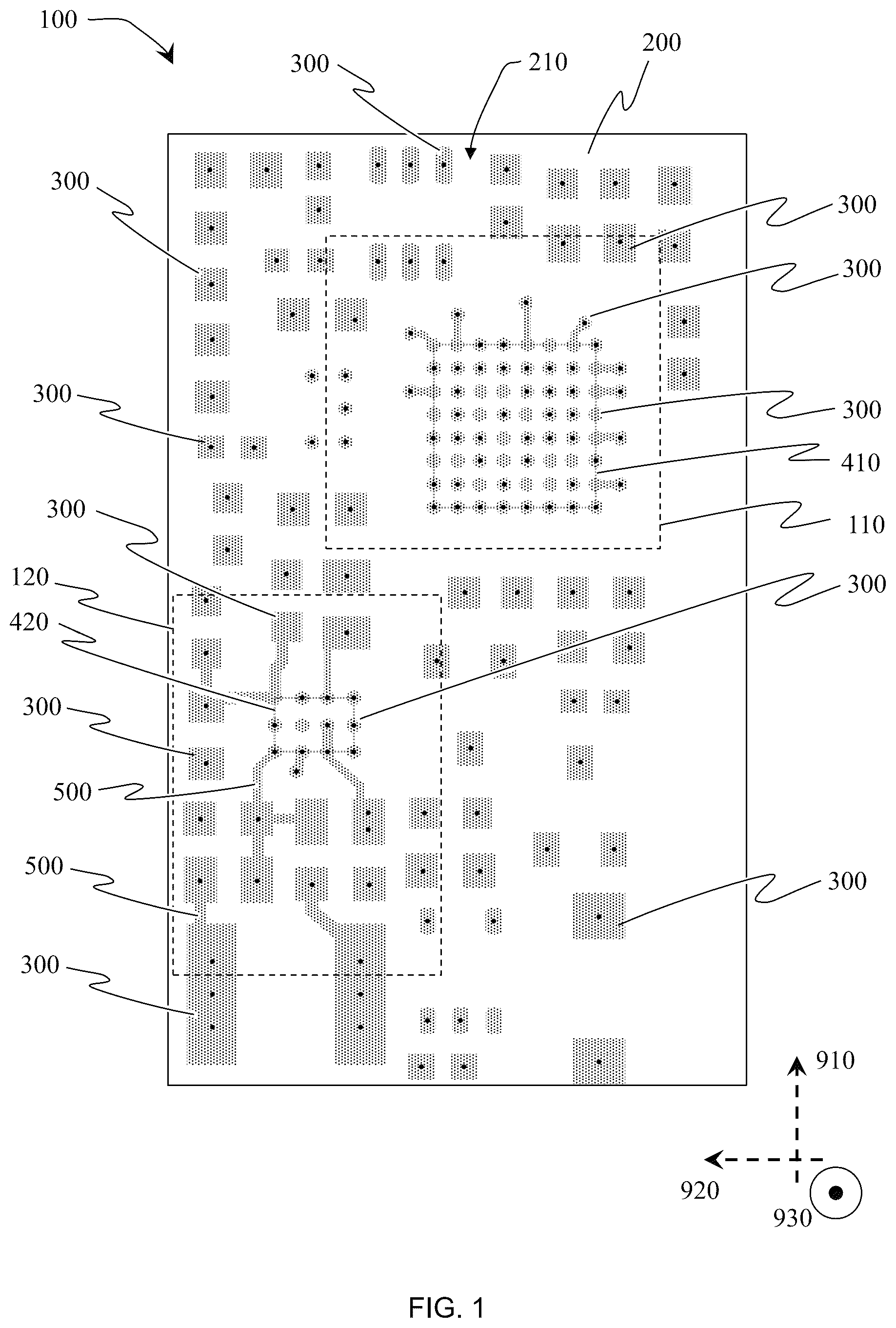 Patent US12568588 — Circuit board with a partial solder-mask and at least one conformal-coating — Figure 1